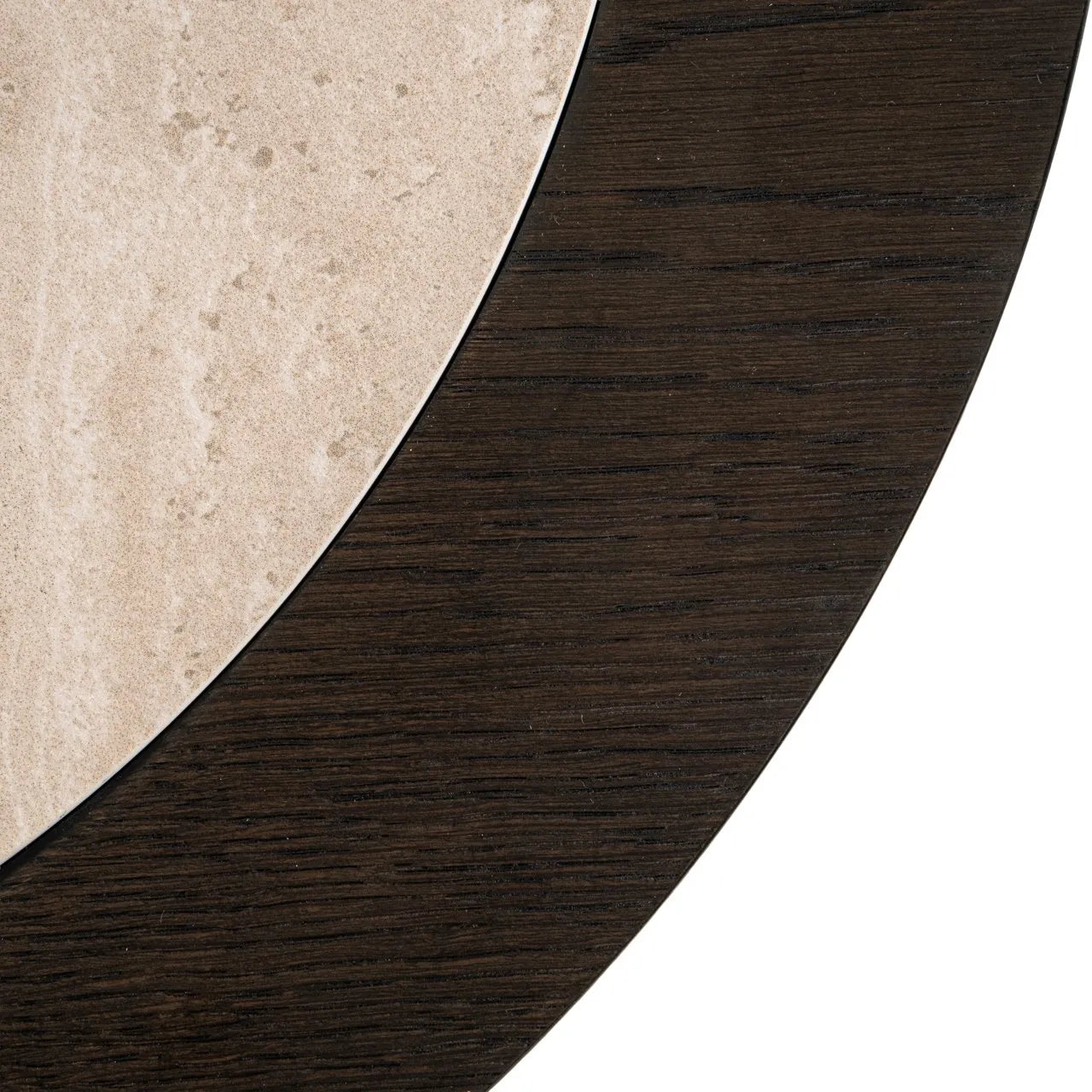 Richmond Interiors Nando Brown Oak Wood & Travertine Side Table