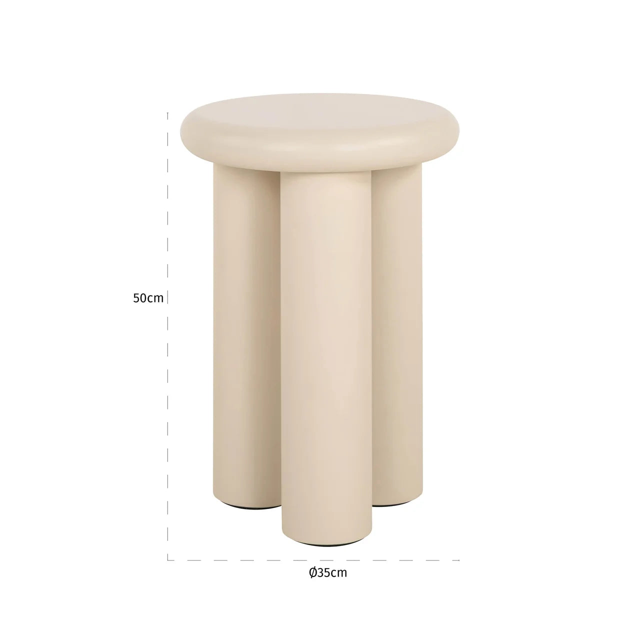 Richmond Interiors Elbaz Beige Round Side Table