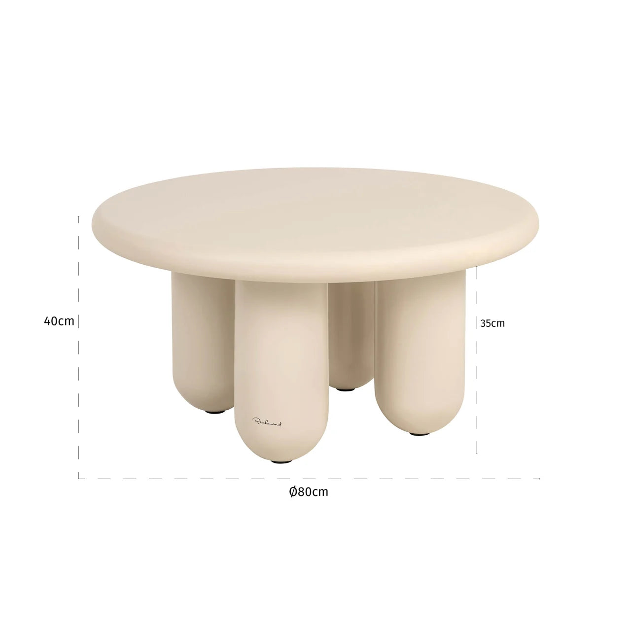 Richmond Interiors Calma Beige Round Coffee Table 80cm