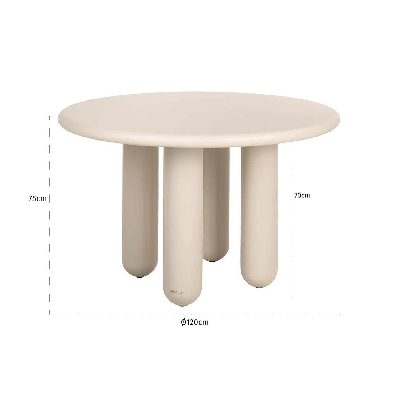 Richmond Interiors Calma Beige Round Dining Table 130cm