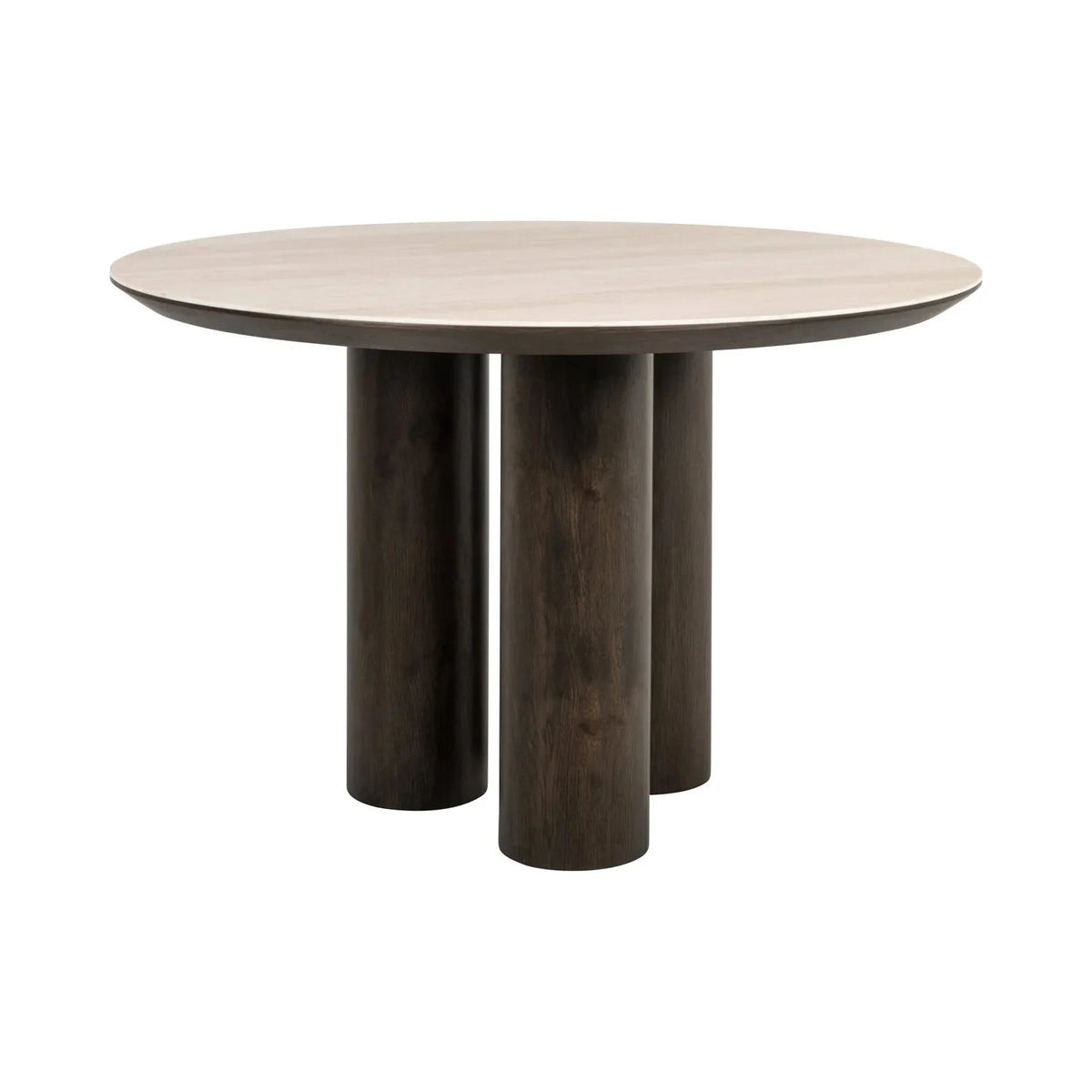 Richmond Interiors Ritz Brown Oak Wood & Travertine Dining Table 130cm
