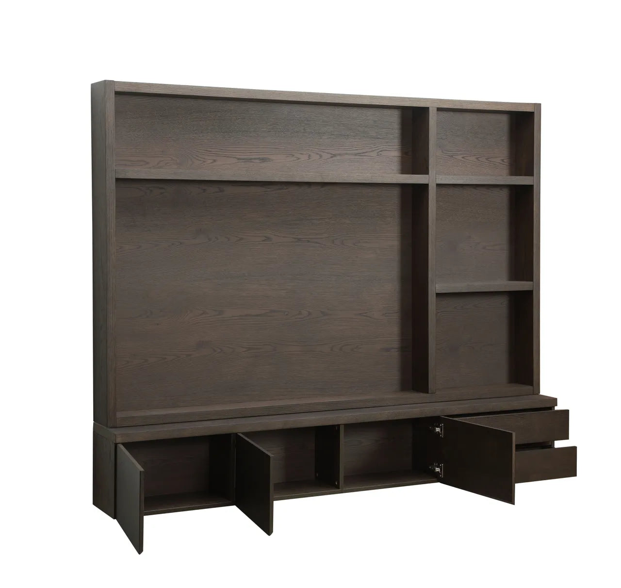 Richmond Interiors Lachance Brown Oak Wood Full Height TV Unit