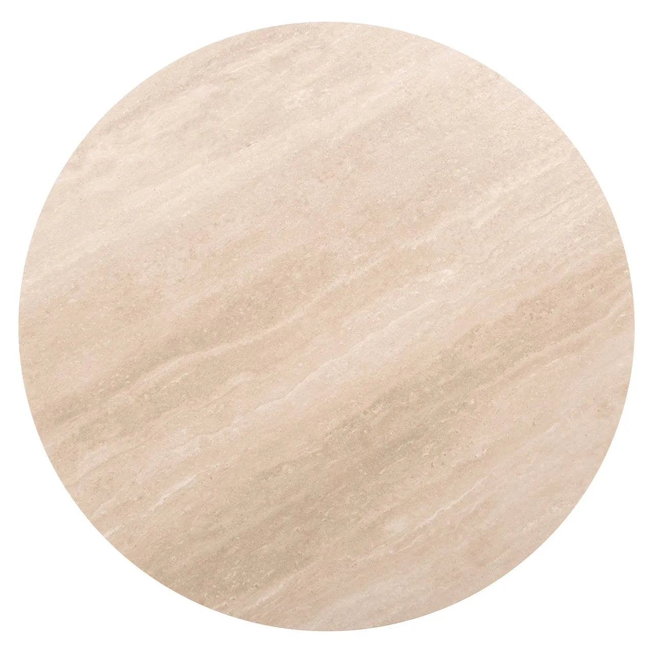 Richmond Interiors Ritz Brown Oak Wood & Travertine Round Bistro Table 75M