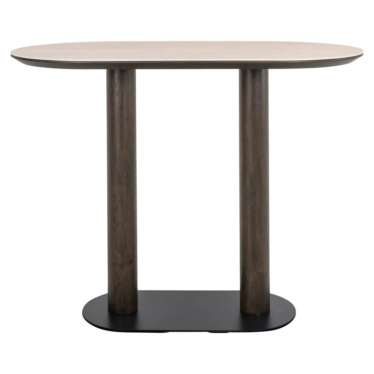 Richmond Interiors Ritz Brown Oak Wood & Travertine Bar Table