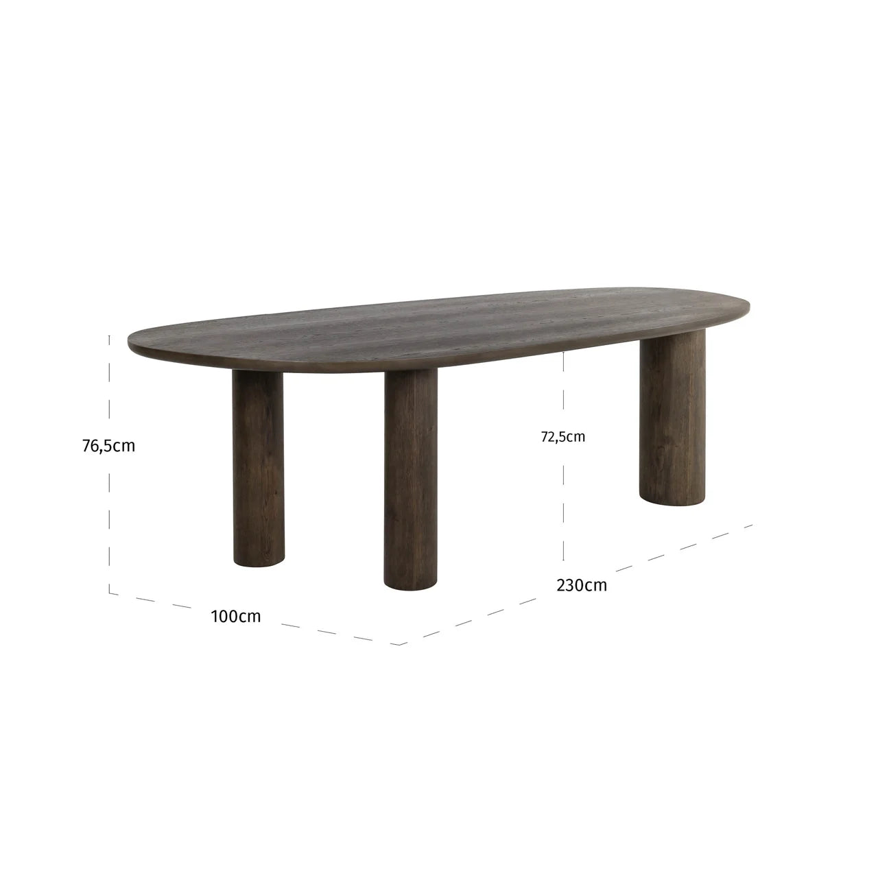 Richmond Interiors Ellington Brown Oak Wood Dining Table 230cm