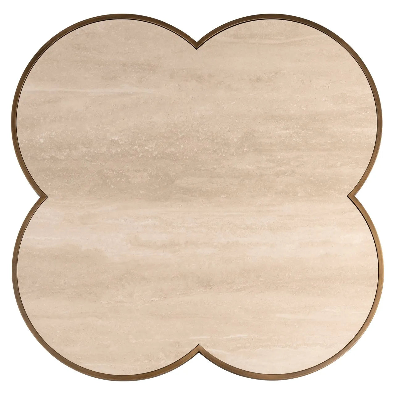 Richmond Interiors Clover Travertine & Gold Coffee Table