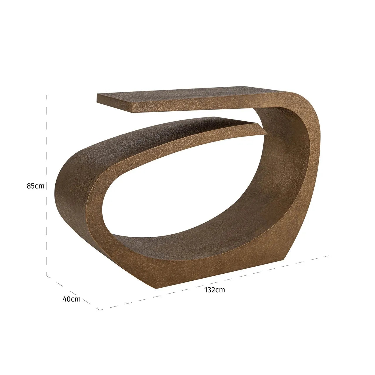 Richmond Interiors Alhambra Brushed Gold Console Table