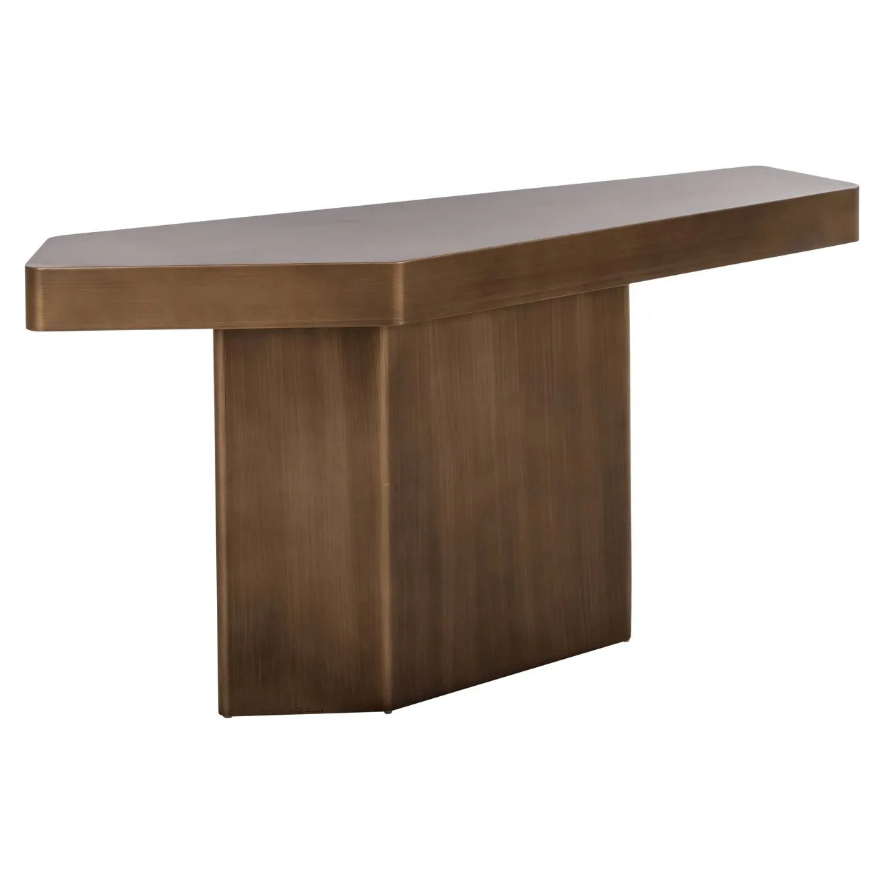 Richmond Interiors Hexa Brushed Gold Console Table