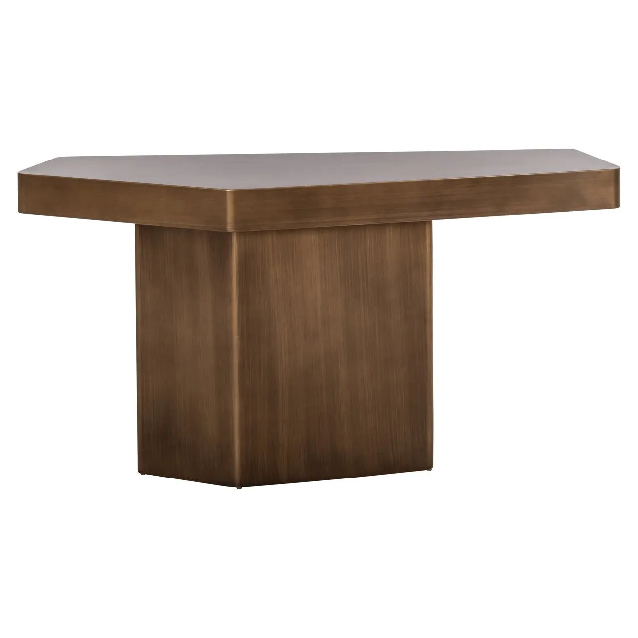Richmond Interiors Hexa Brushed Gold Console Table