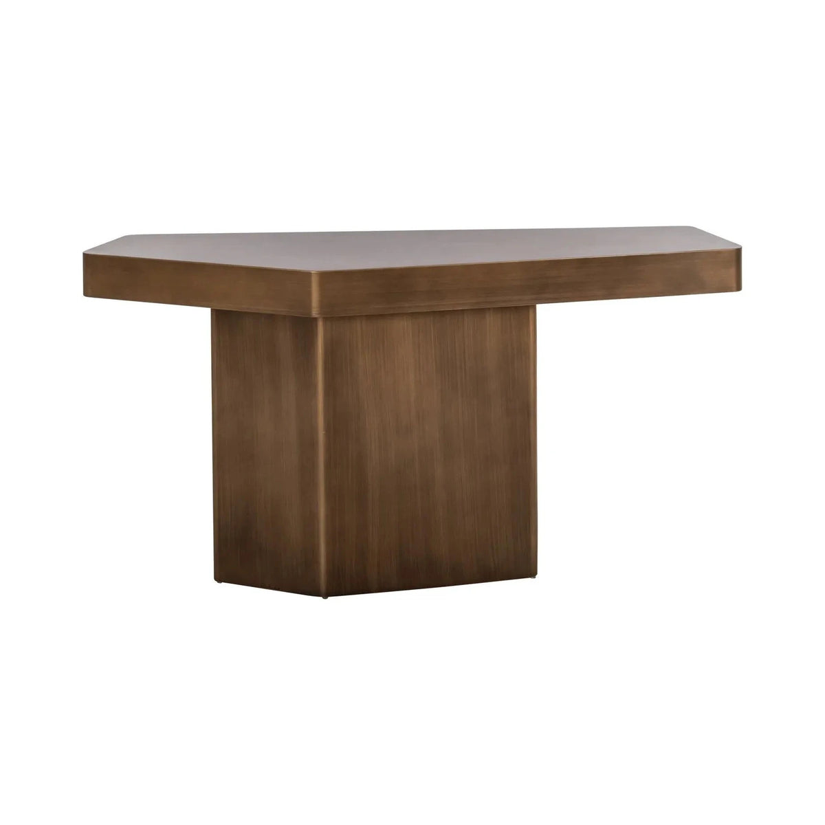 Richmond Interiors Hexa Brushed Gold Console Table