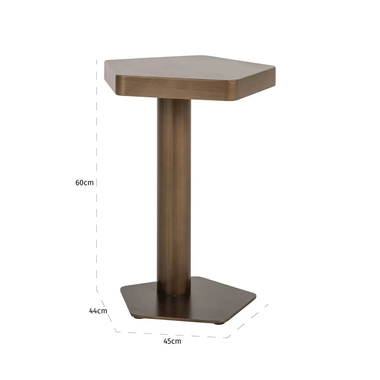 Richmond Interiors Hexa Brushed Gold Side Table