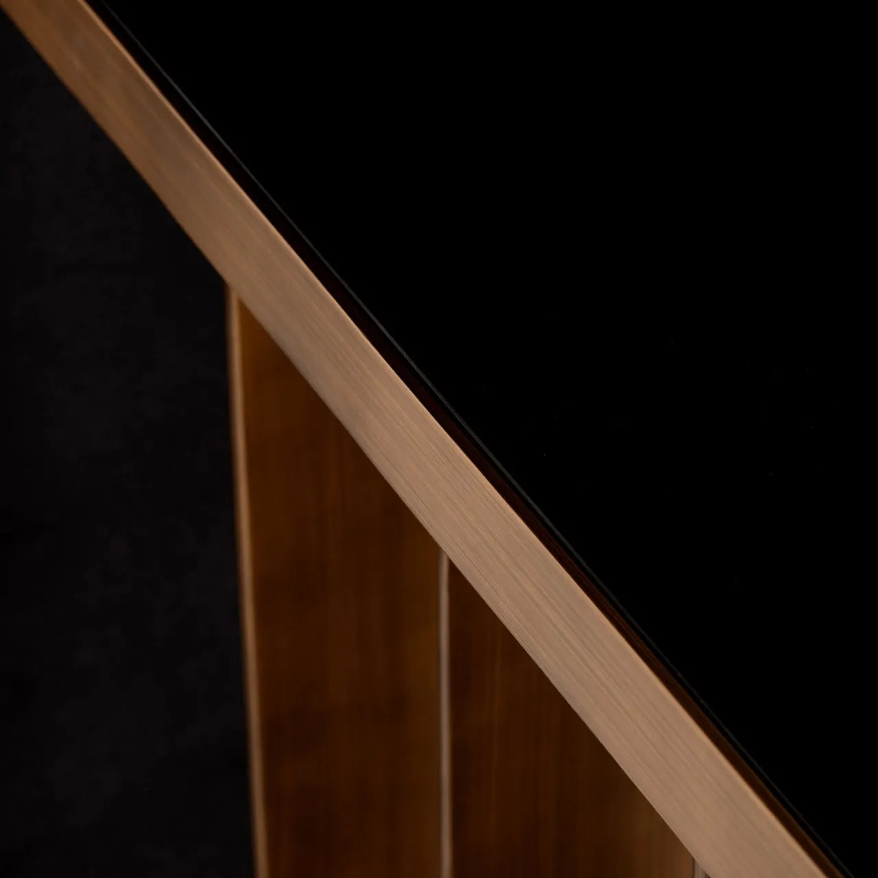 Richmond Interiors Locarno Brushed Gold & Travertine Console Table