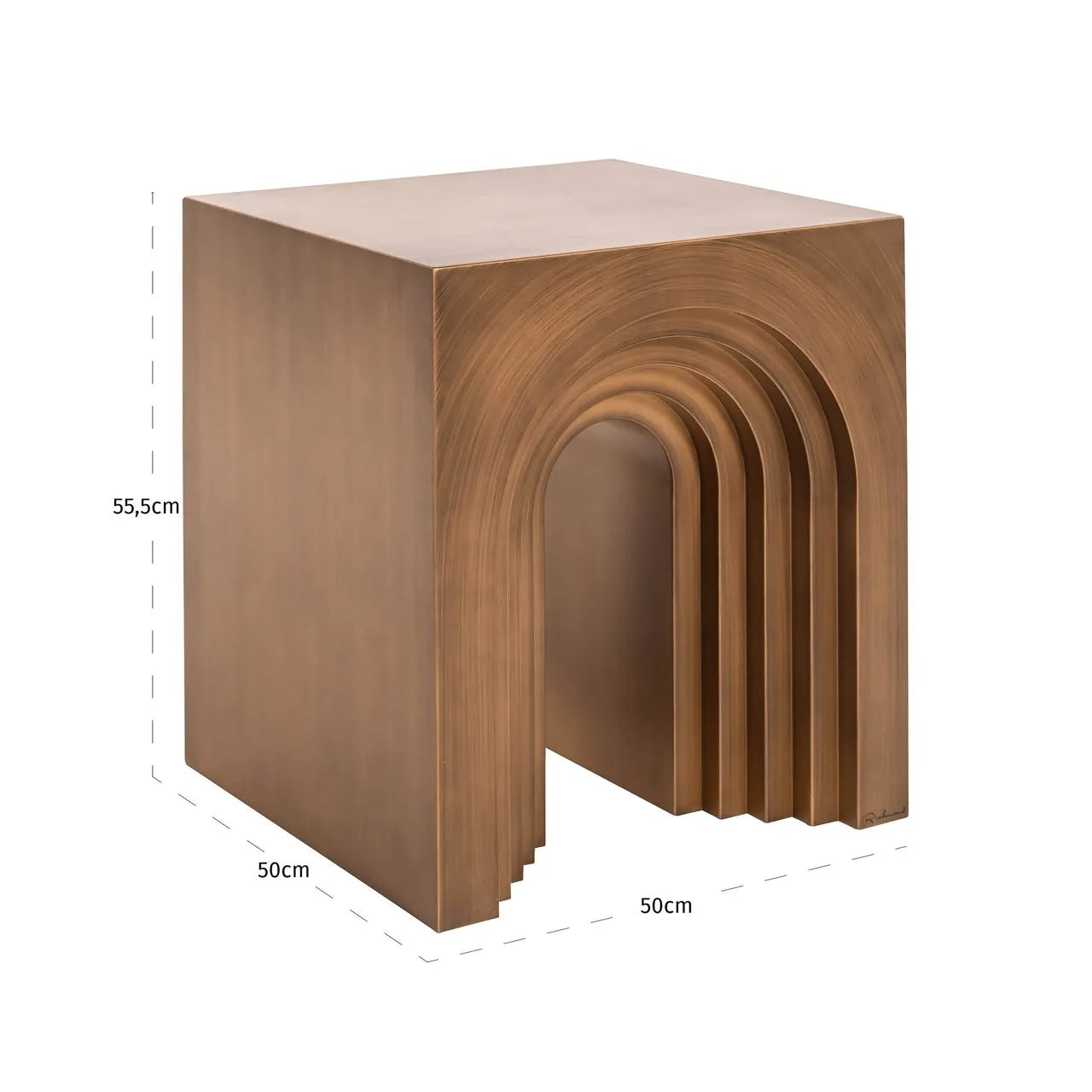 Richmond Interiors Vevey Brushed Gold Side Table