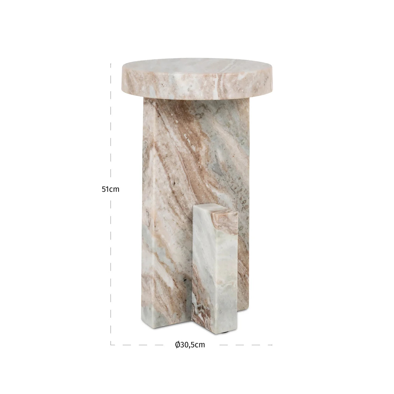 Richmond Interiors Sion Brown Marble Side Table
