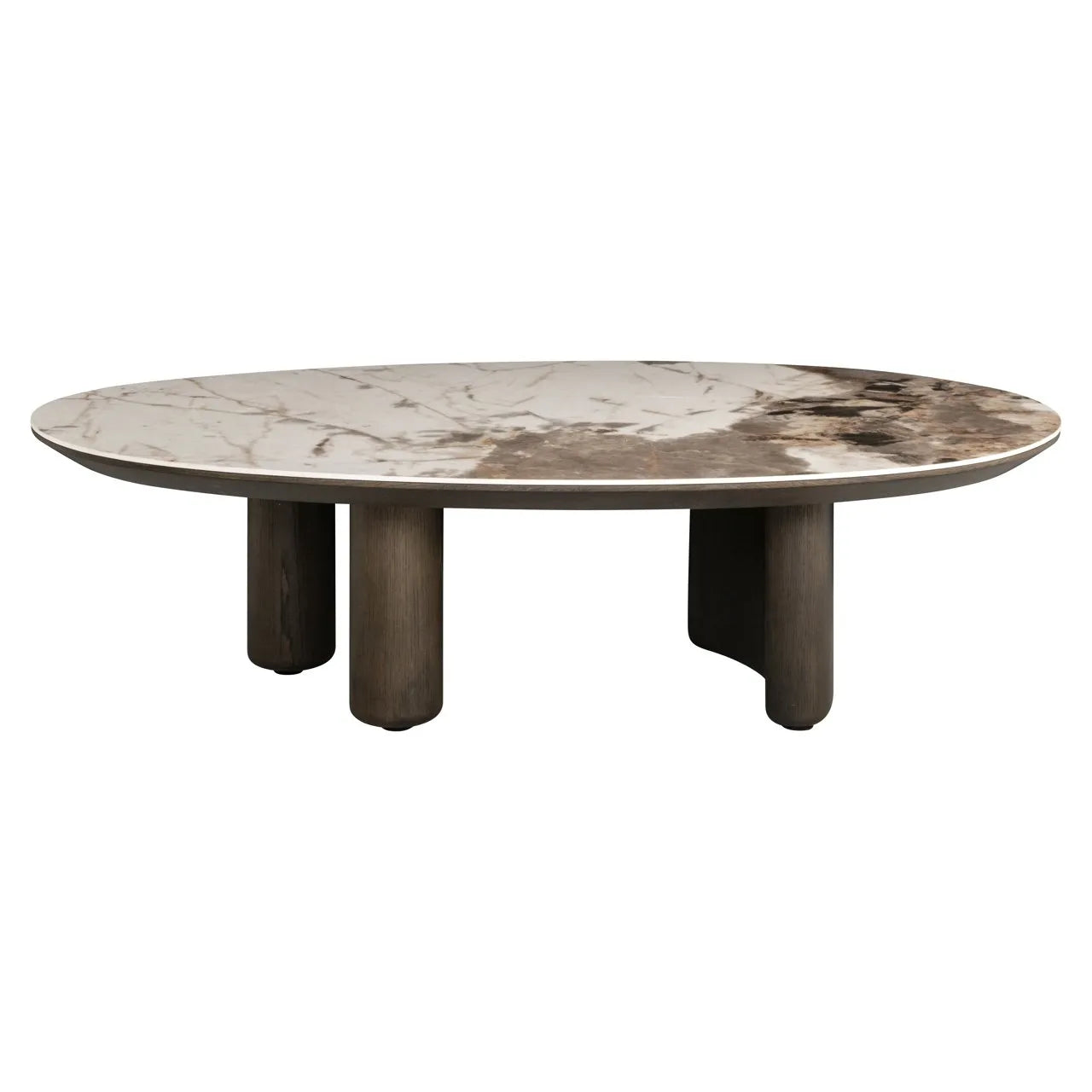 Richmond Interiors Langford Brown Oak Wood & Ceramic Top Coffee Table