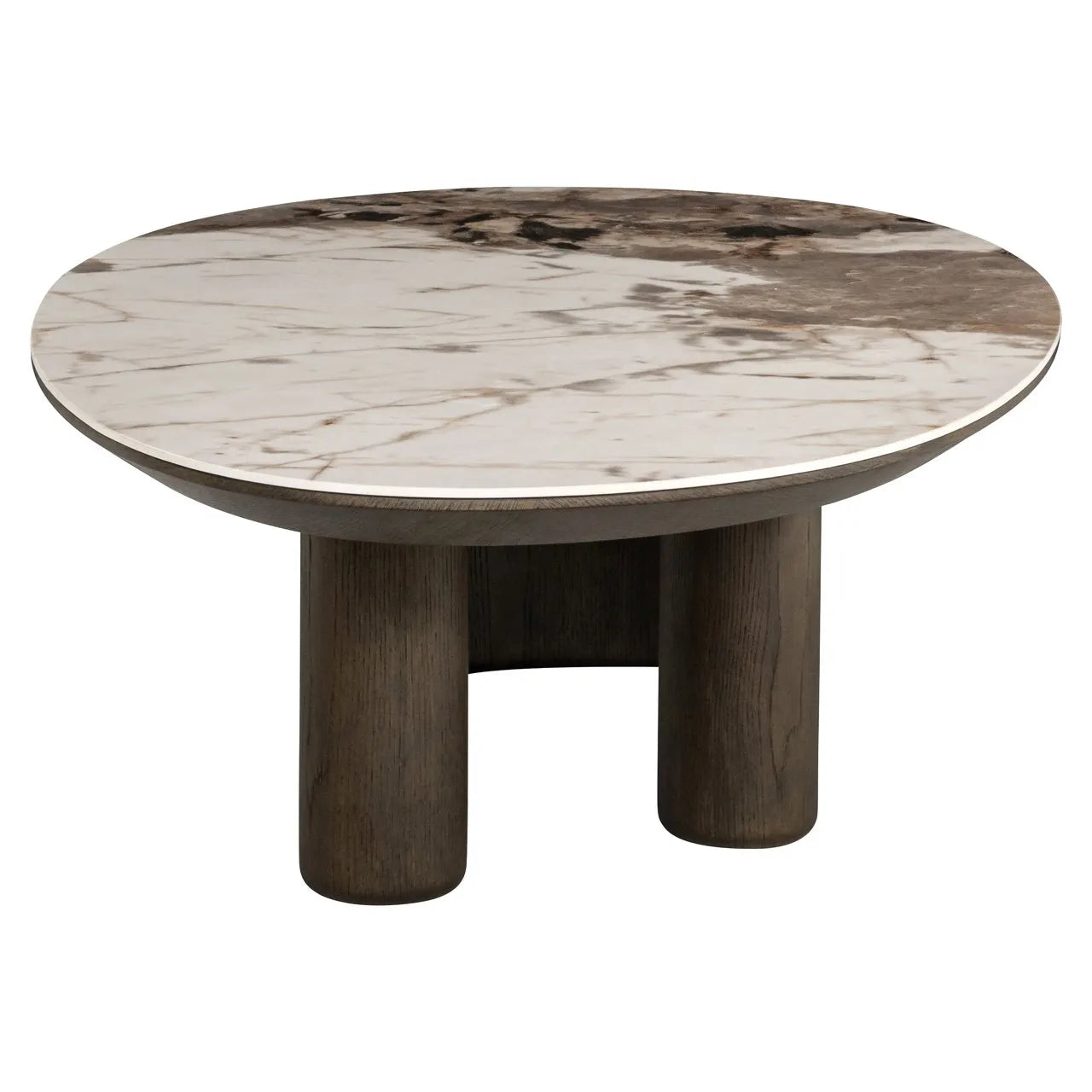 Richmond Interiors Langford Brown Oak Wood & Ceramic Top Coffee Table
