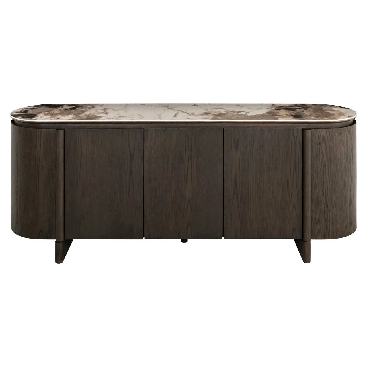 Richmond Interiors Langford Brown Oak Wood & Ceramic Top Sideboard
