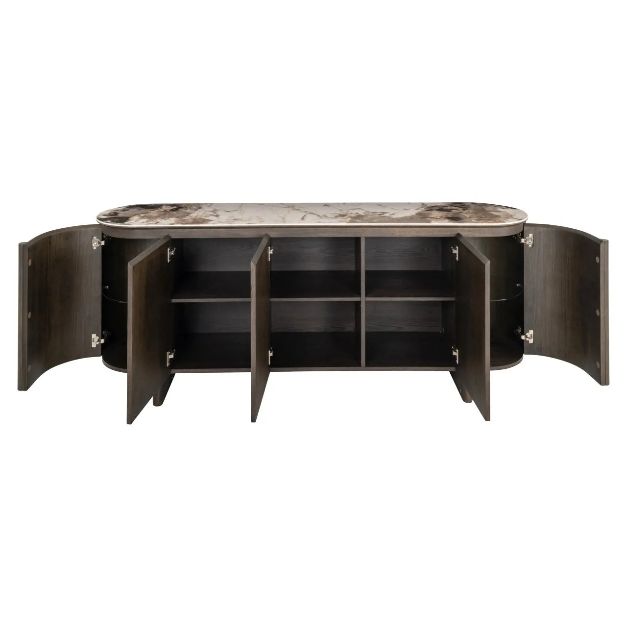 Richmond Interiors Langford Brown Oak Wood & Ceramic Top Sideboard