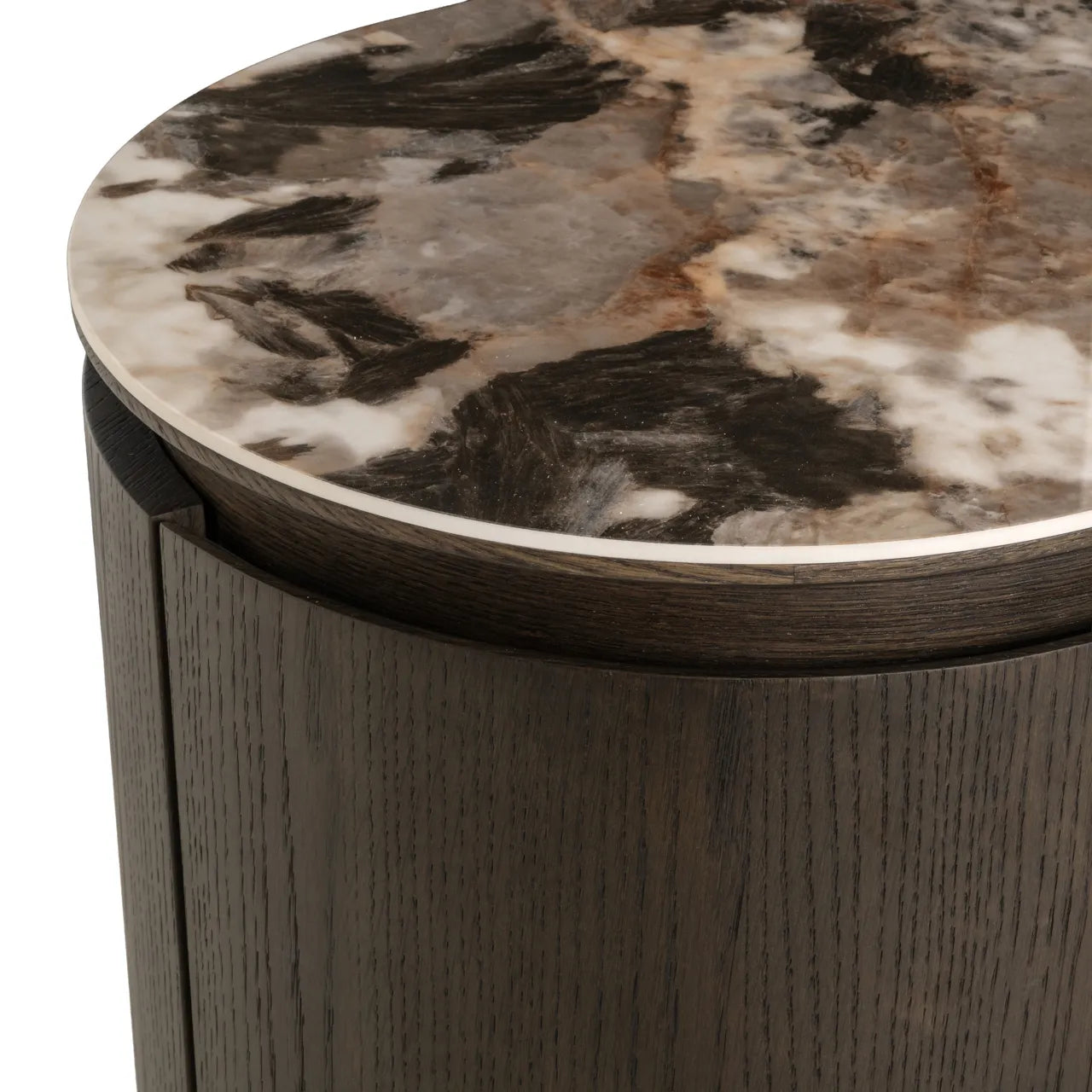 Richmond Interiors Langford Brown Oak Wood & Ceramic Top Sideboard