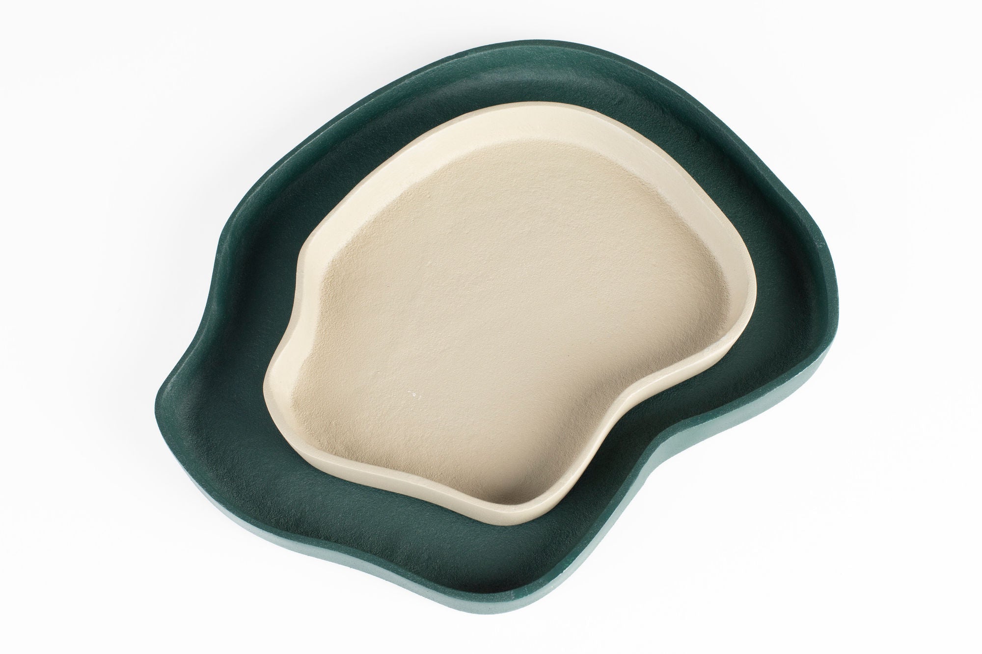 Zuiver Set Of 2 Revolt Green & Ivory Trays