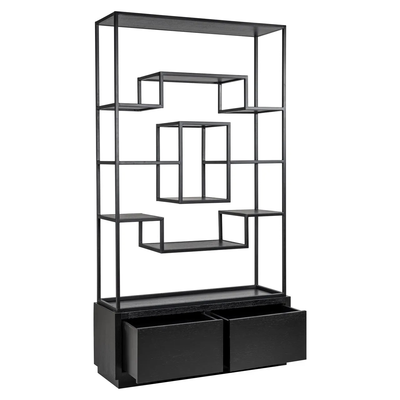 Richmond Interiors Bonvoy Black Oak Wood Display Unit