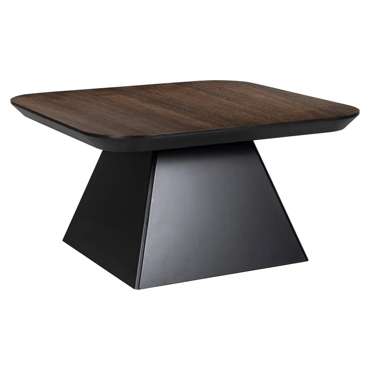 Richmond Interiors Bonvoy Black & Walnut Brown Oak Wood Square Coffee Table
