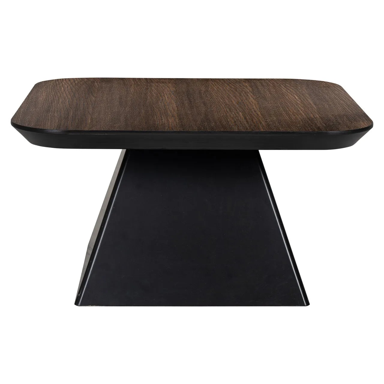 Richmond Interiors Bonvoy Black & Walnut Brown Oak Wood Square Coffee Table