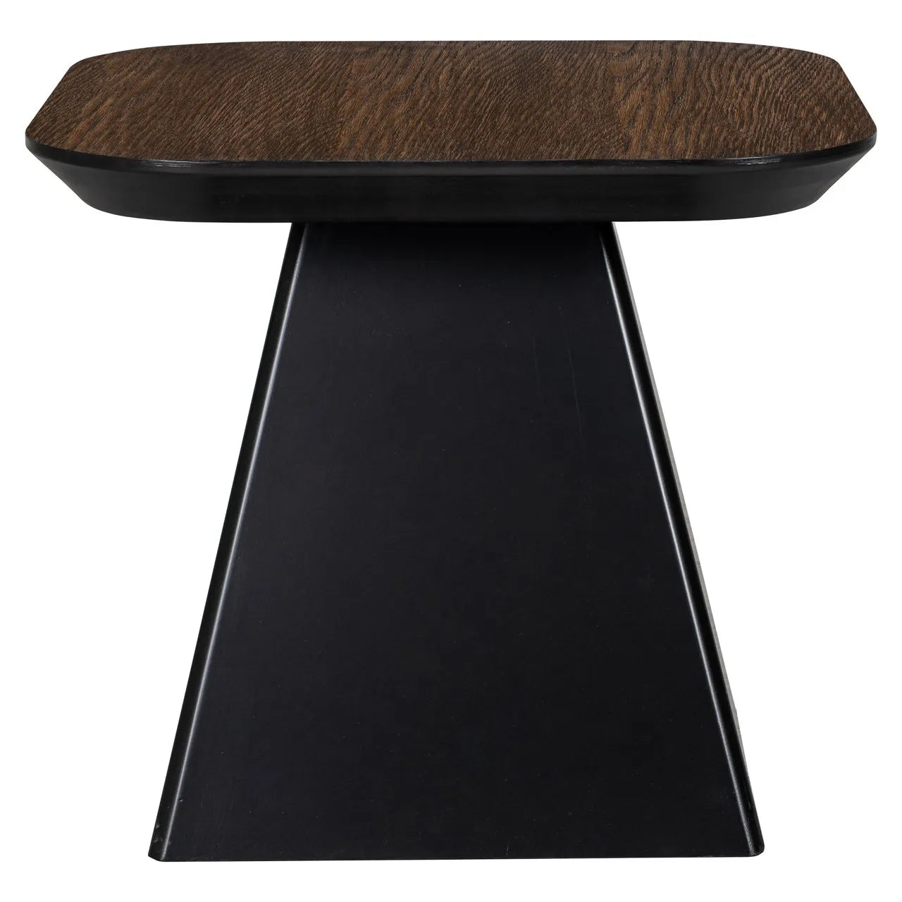 Richmond Interiors Bonvoy Black & Walnut Brown Oak Wood Square Side Table