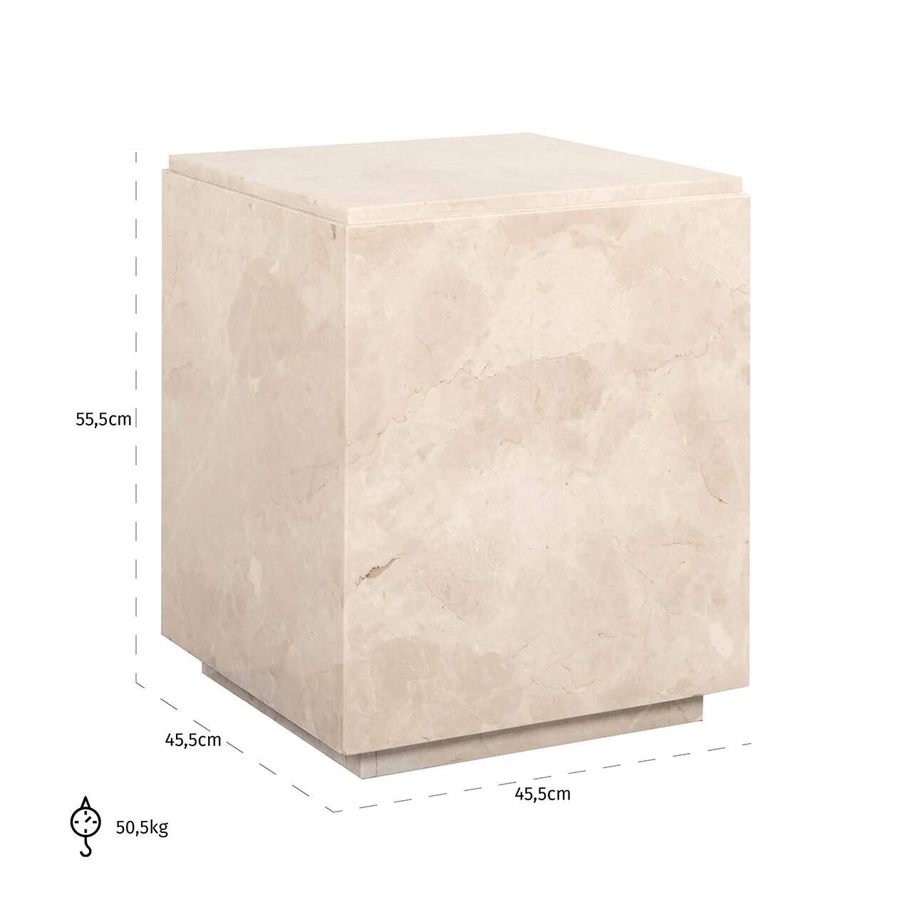 End table Stanford Dyna square cube (Beige)