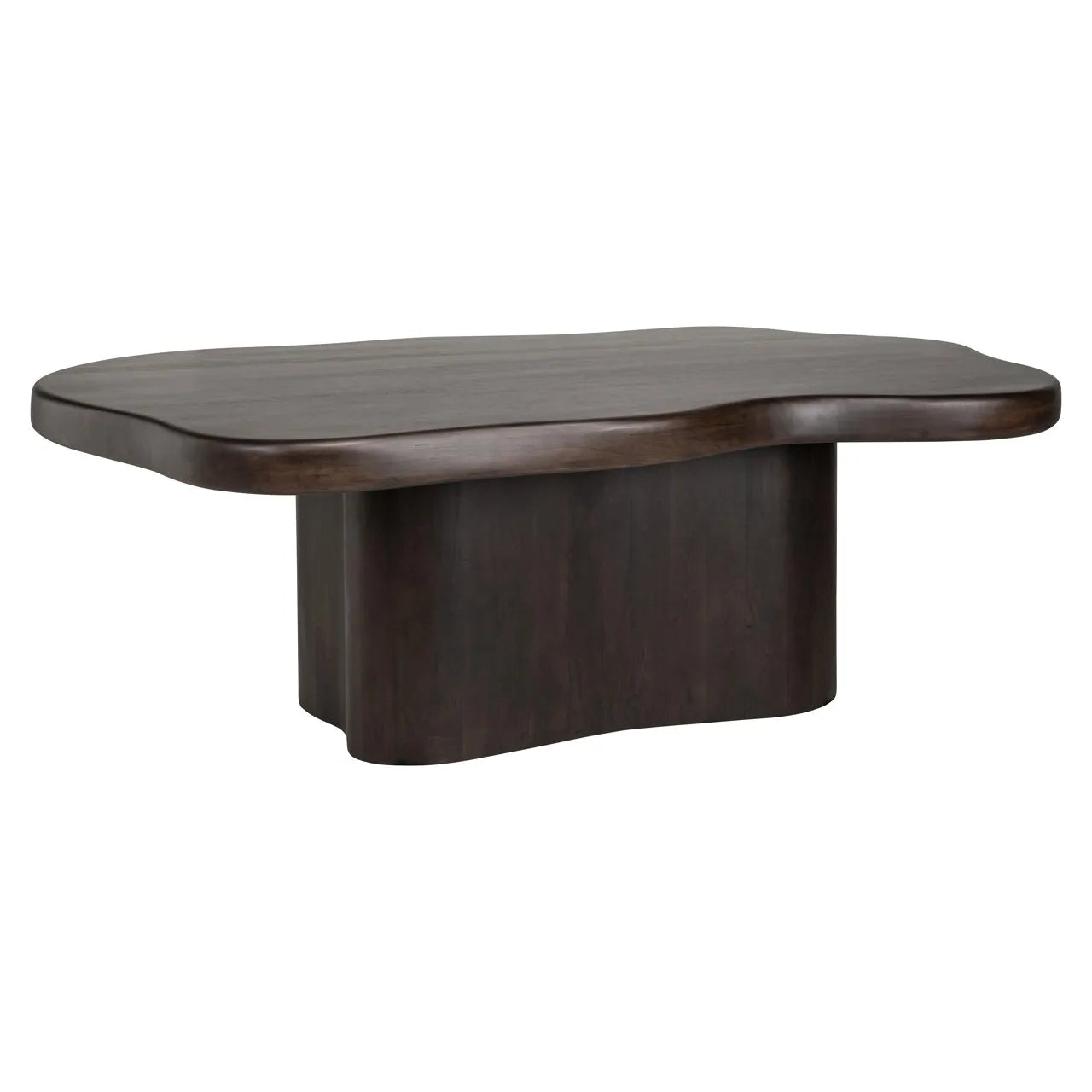 Richmond Interiors Sherman Dark Brown Acacia Wood Organic Abstract Dining Table 230cm