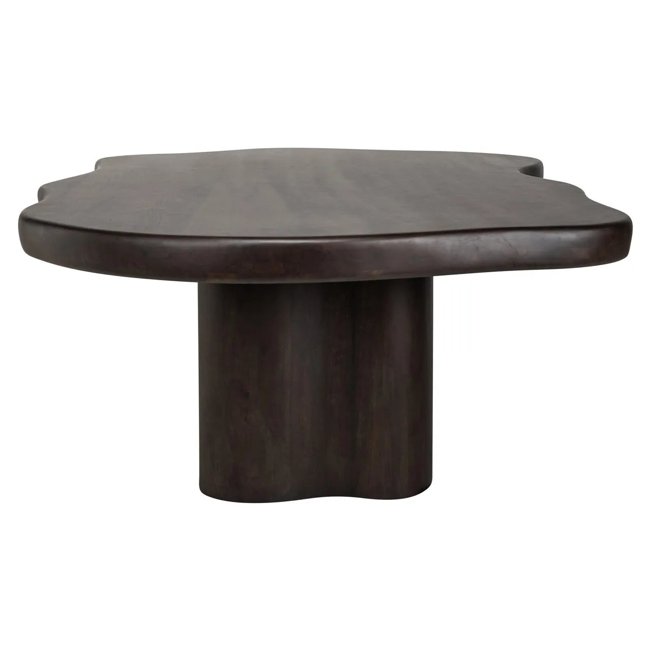 Richmond Interiors Sherman Dark Brown Acacia Wood Organic Abstract Dining Table | 6-8 Seater