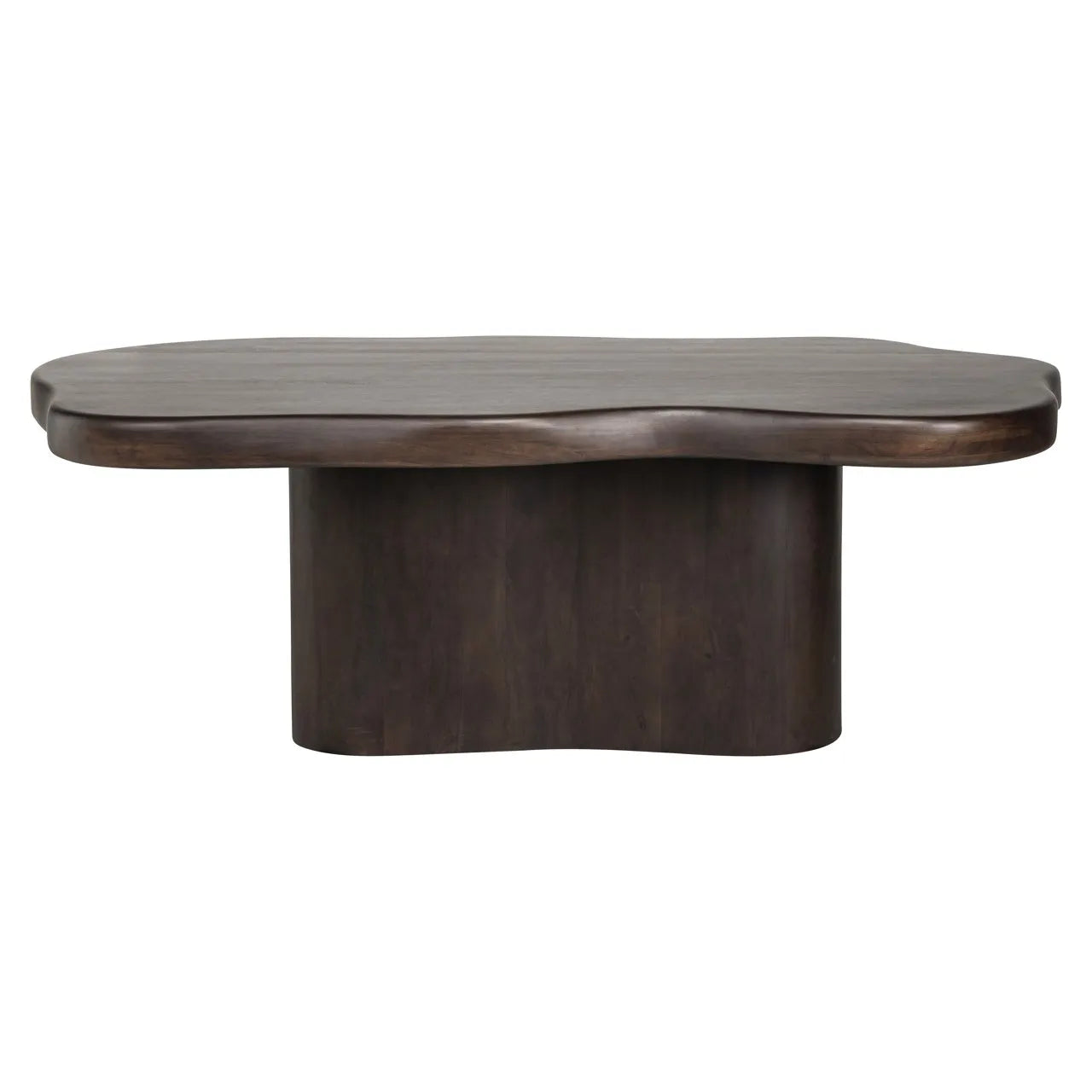 Richmond Interiors Sherman Dark Brown Acacia Wood Organic Abstract Dining Table | 6-8 Seater
