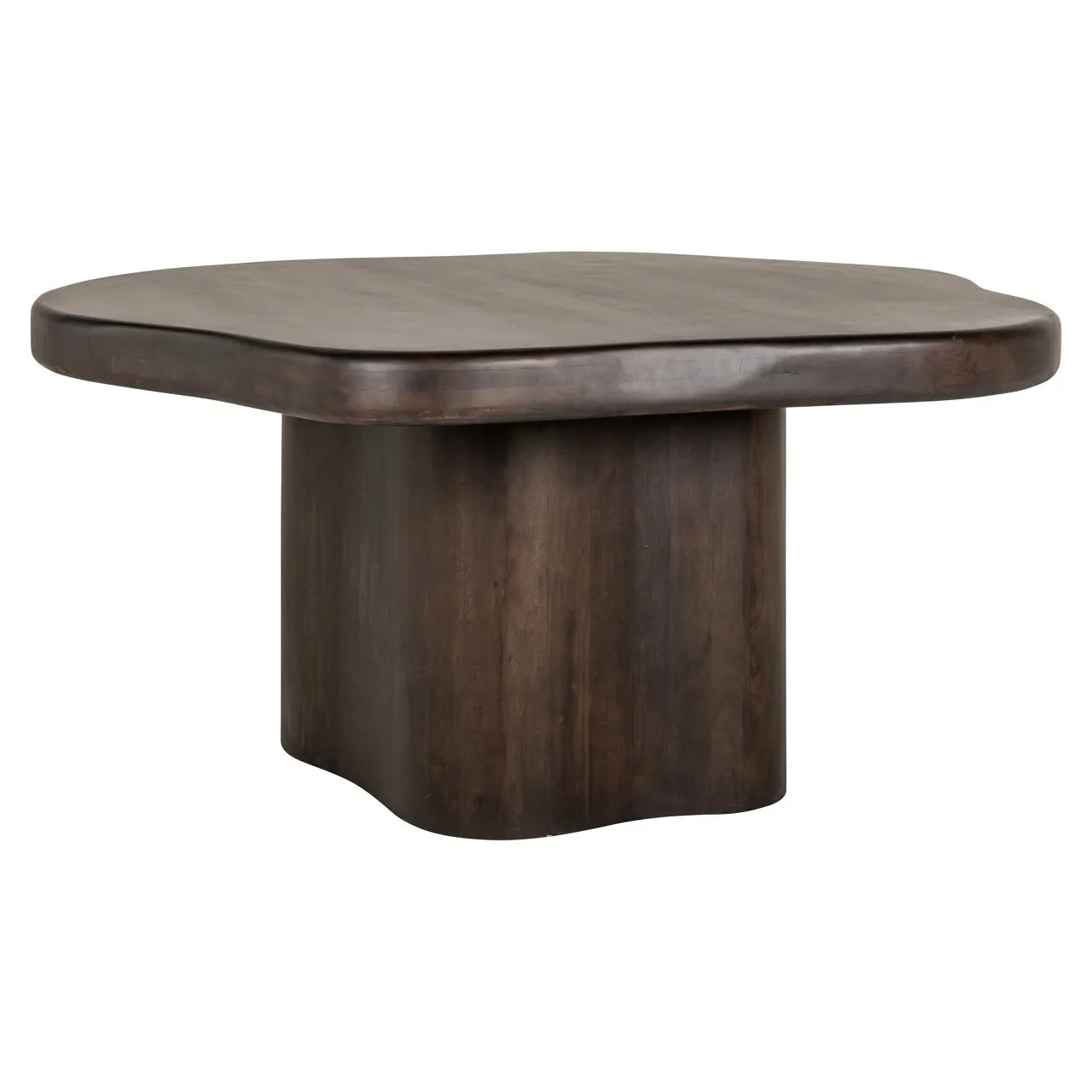 Richmond Interiors Sherman Dark Brown Acacia Wood Organic Abstract Dining Table 152cm