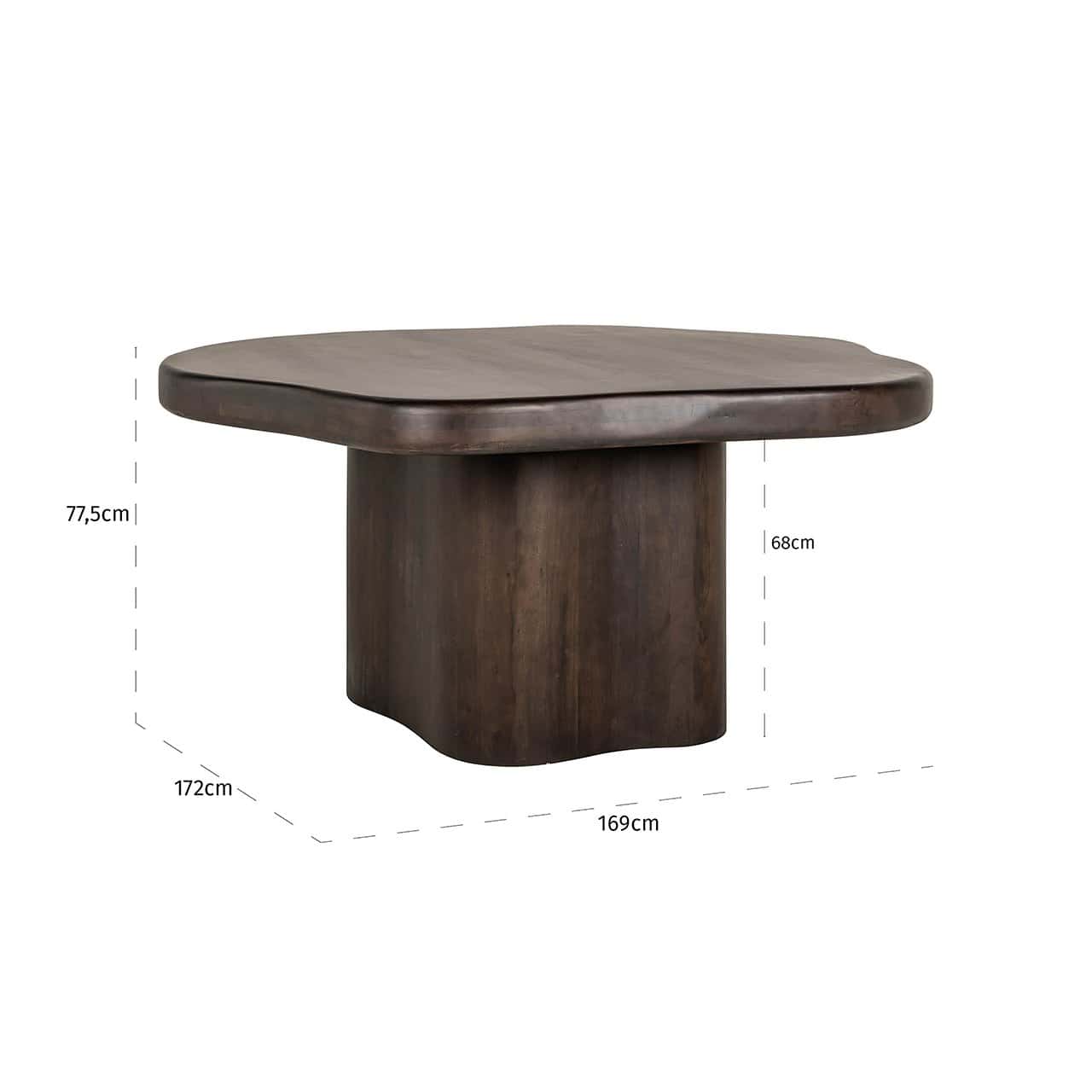 Dining table Sherman organic 152x152 (Brown)