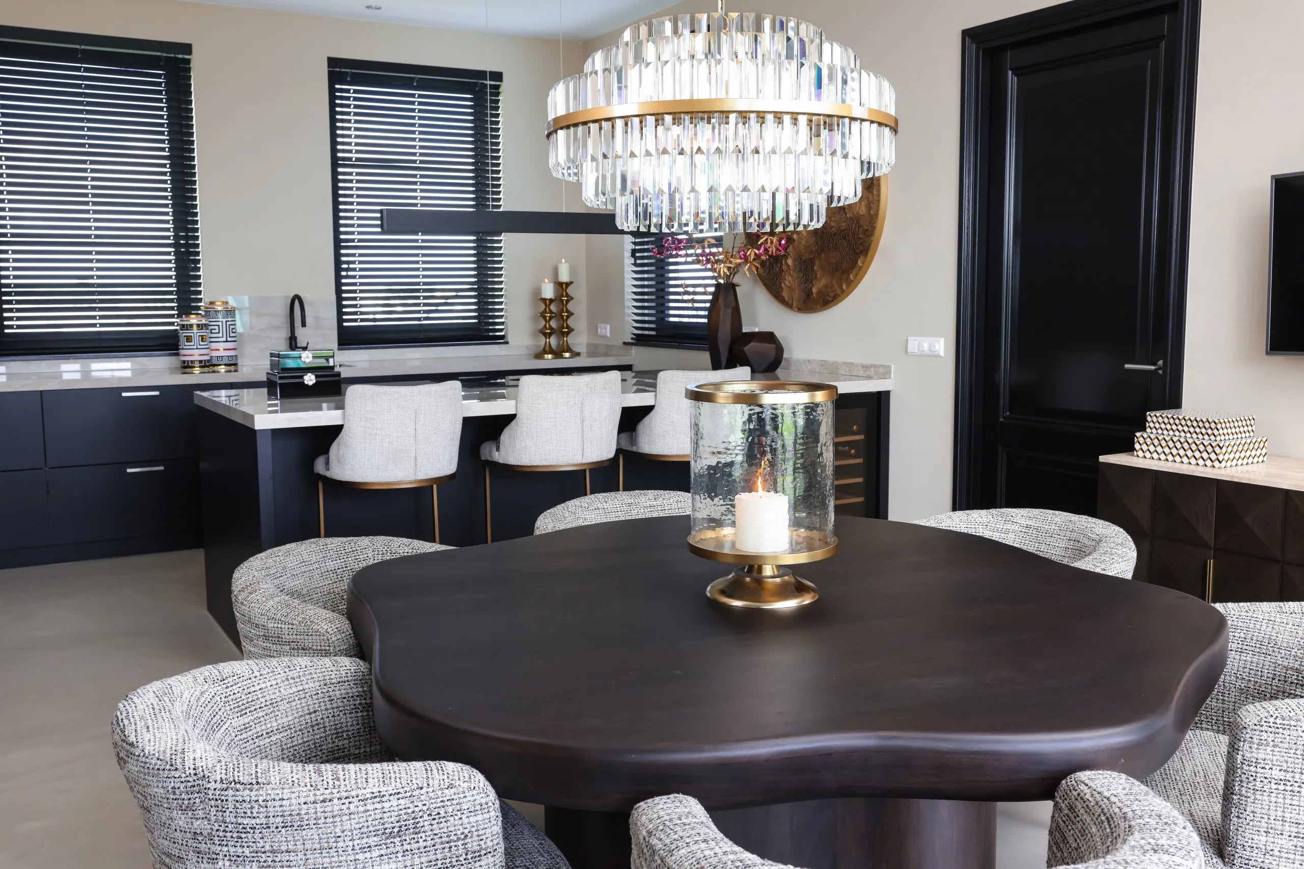 Richmond Interiors Bloom Gold Coin Round Disk Wall Art Large