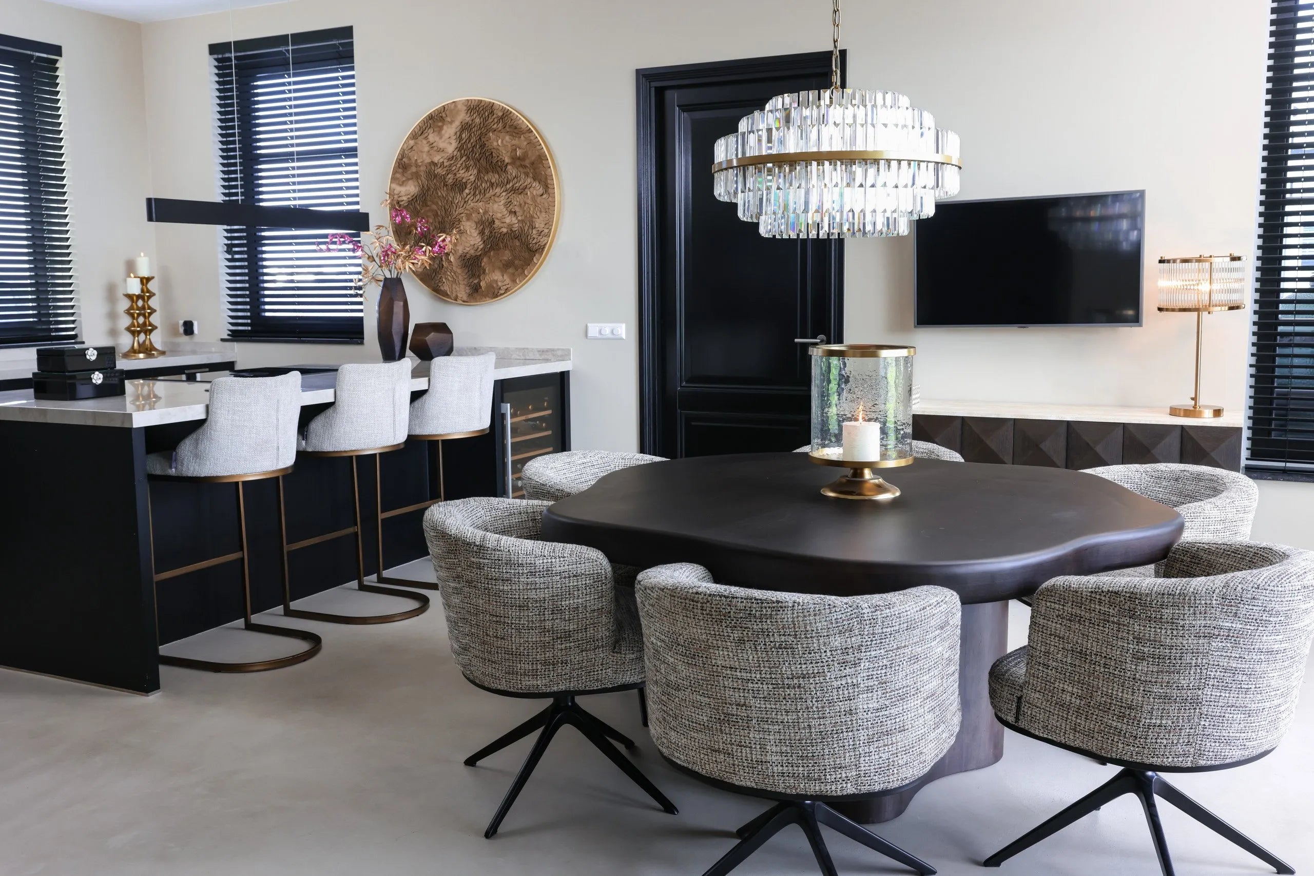 Richmond Interiors Vivy Black Glass Jewellery Box Small