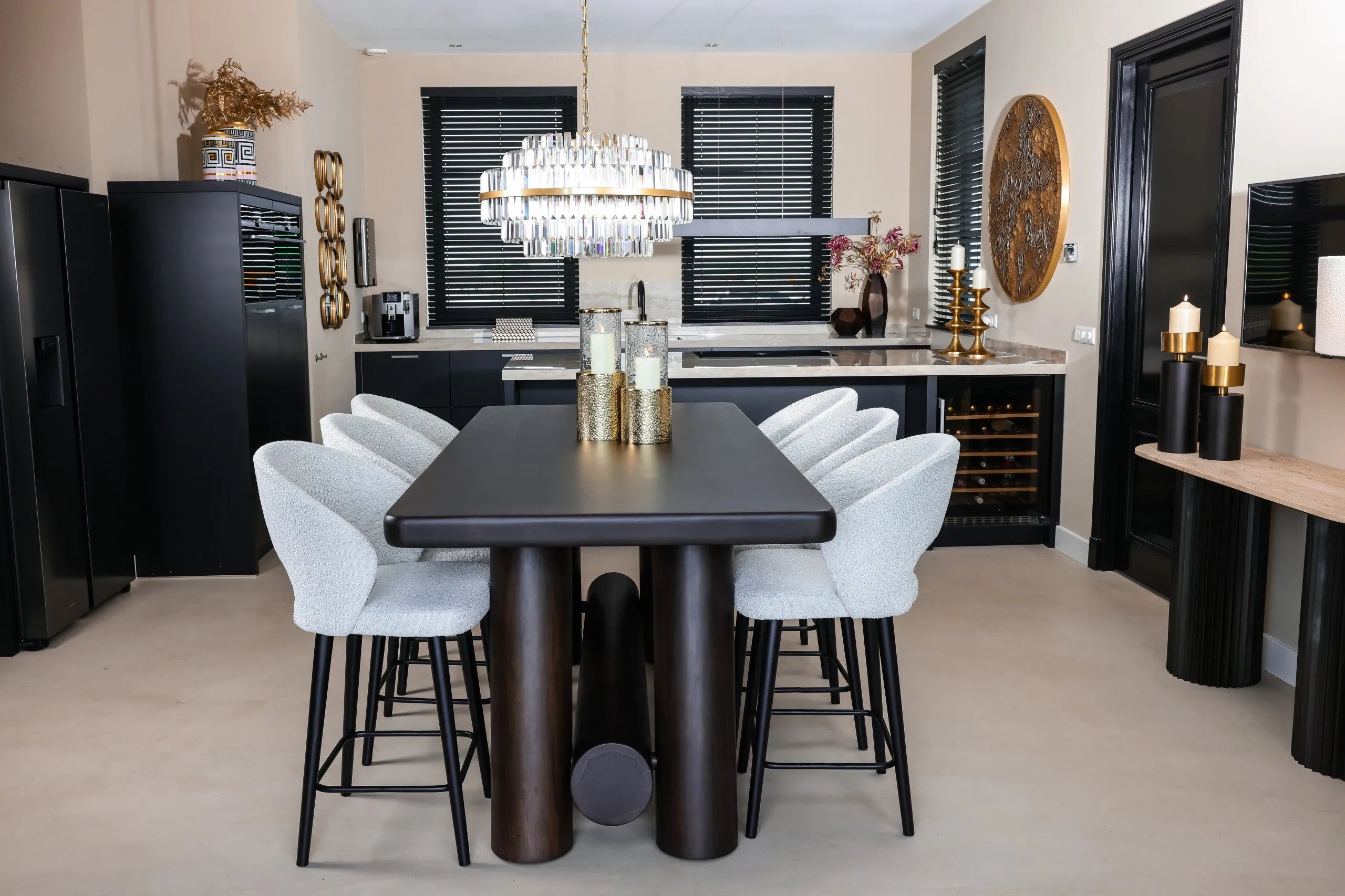 Richmond Interiors Menara Walnut Brown Acacia Wood Counter Table