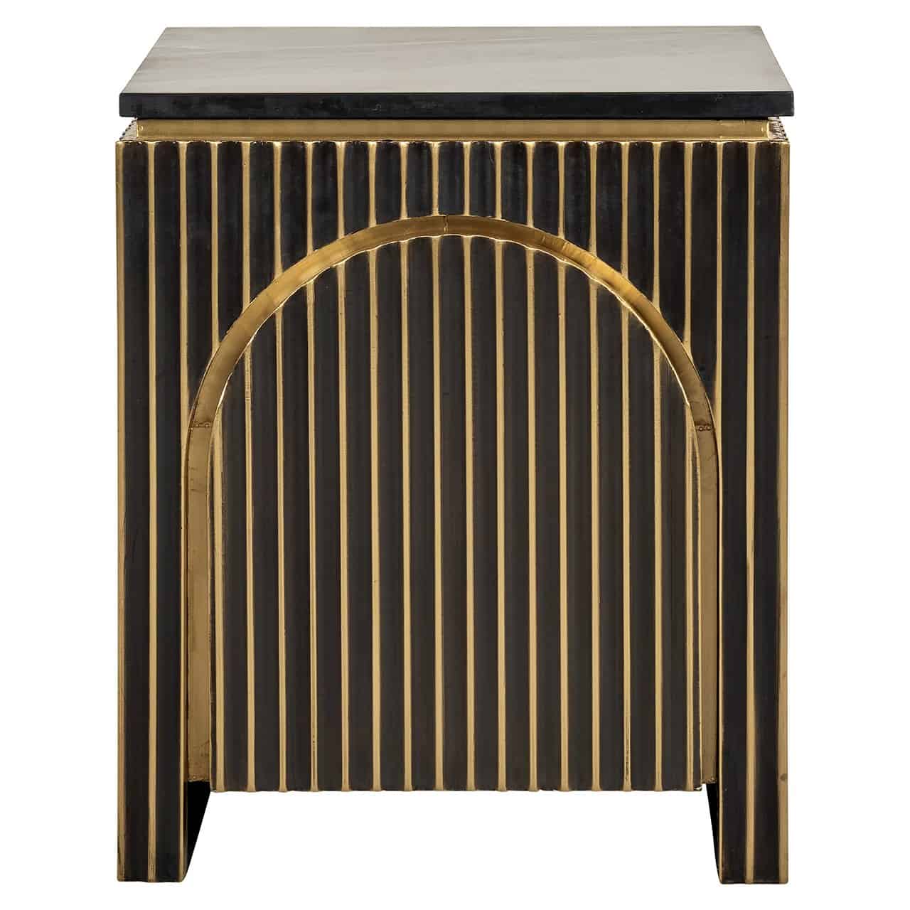 Nightstand Les Arcs 1-door (Brushed Gold)