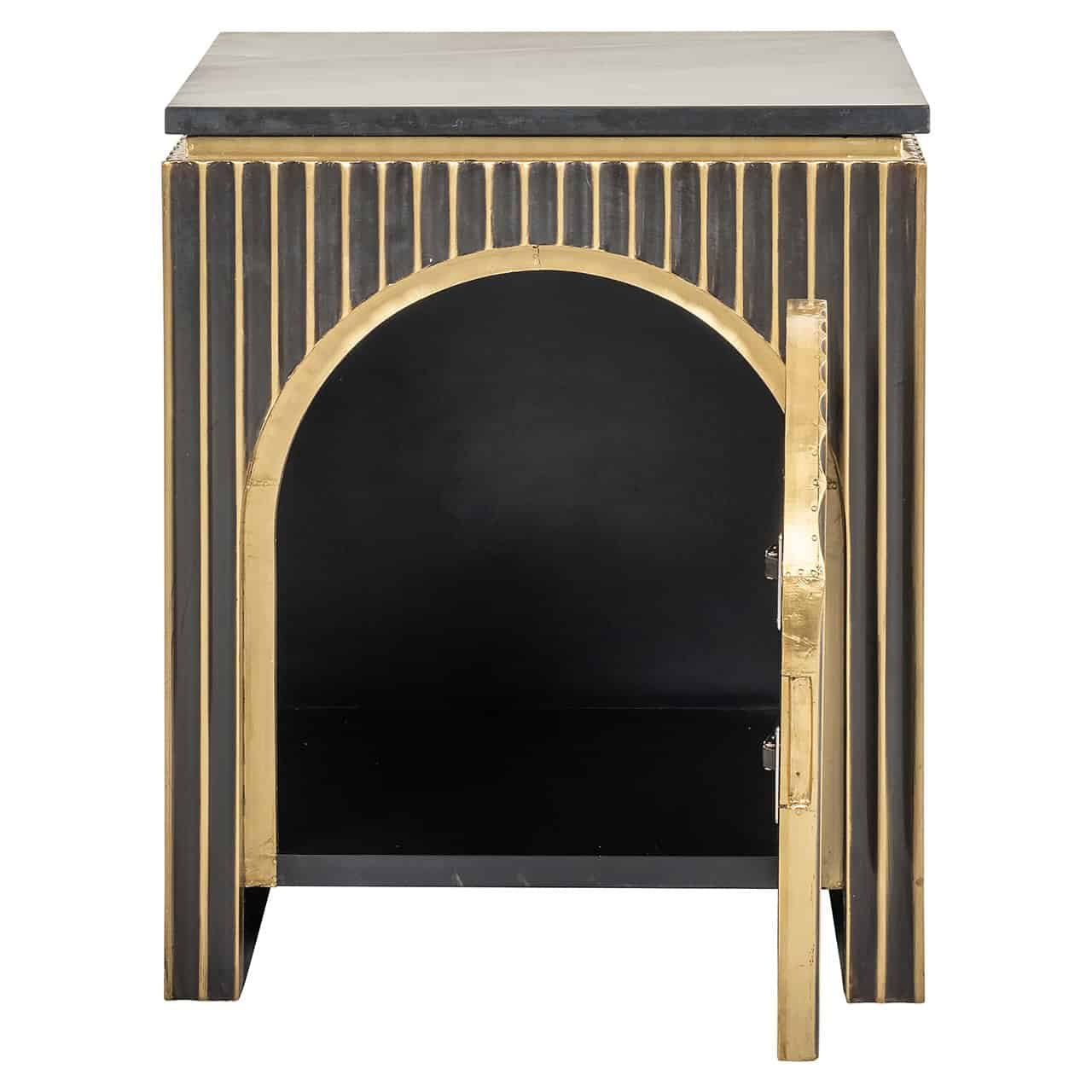 Nightstand Les Arcs 1-door (Brushed Gold)