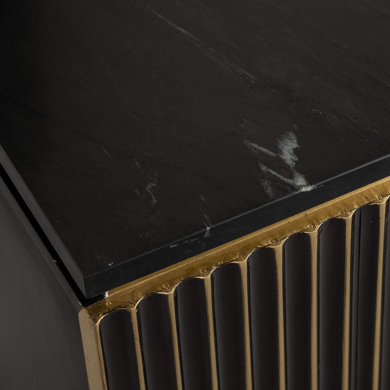 Nightstand Les Arcs 1-door (Brushed Gold)