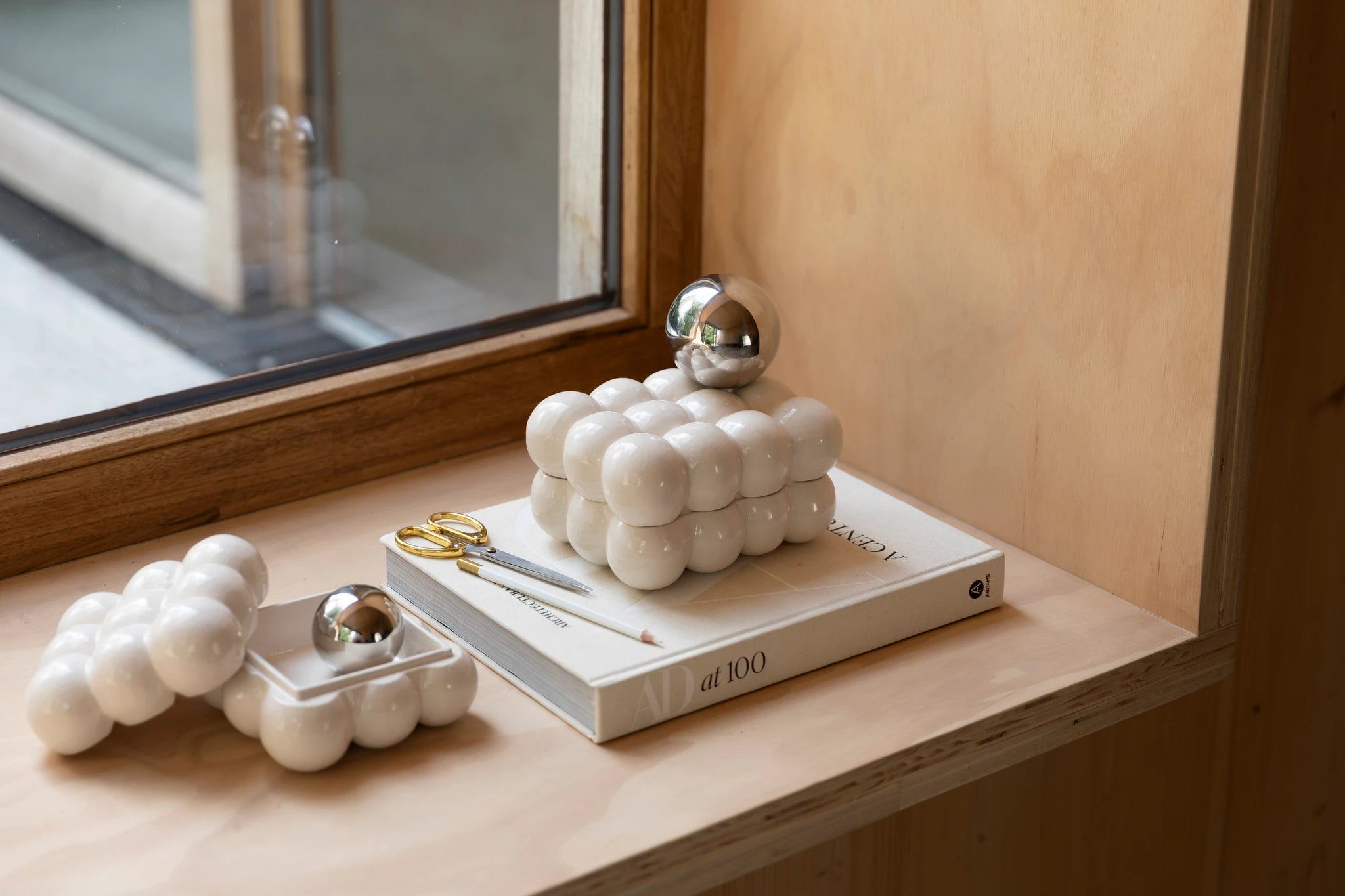 Zuiver Bubbles Beige Aluminium Decorative Box Medium
