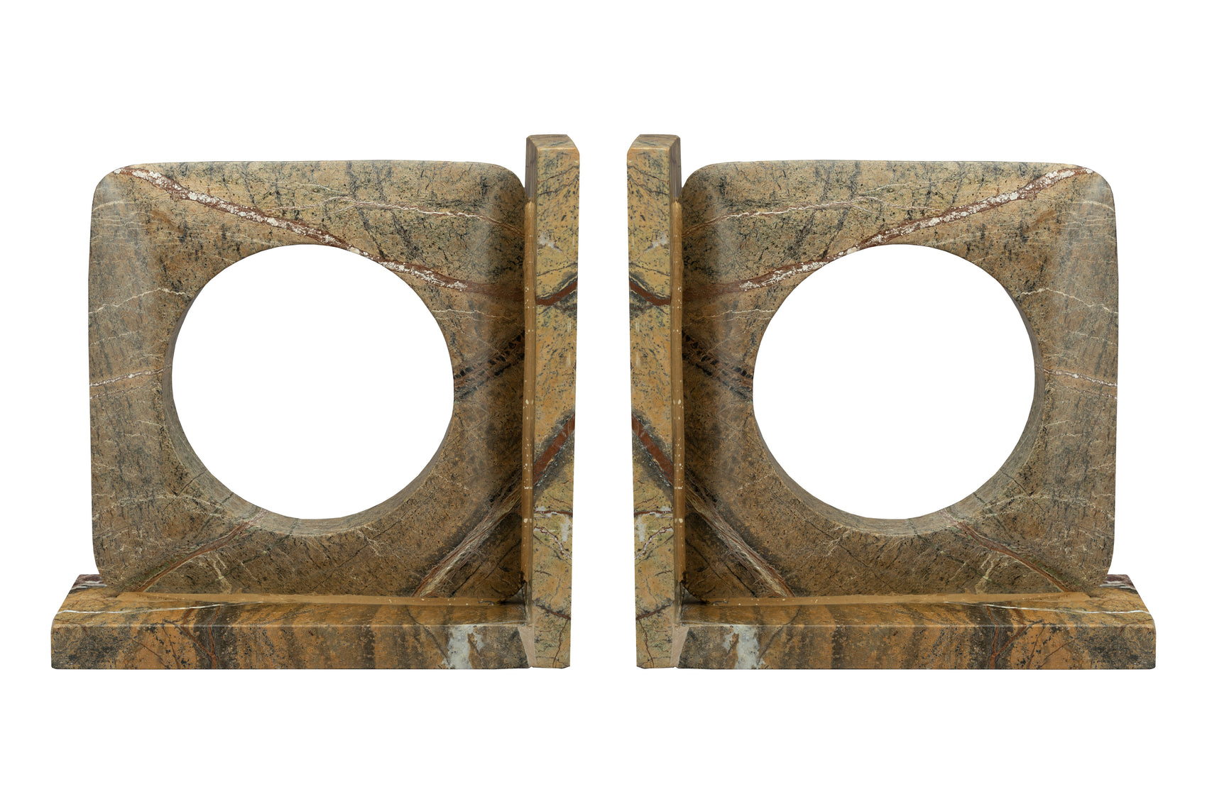 Dutchbone Set of 2 Satpura Brown Marble Book Ends
