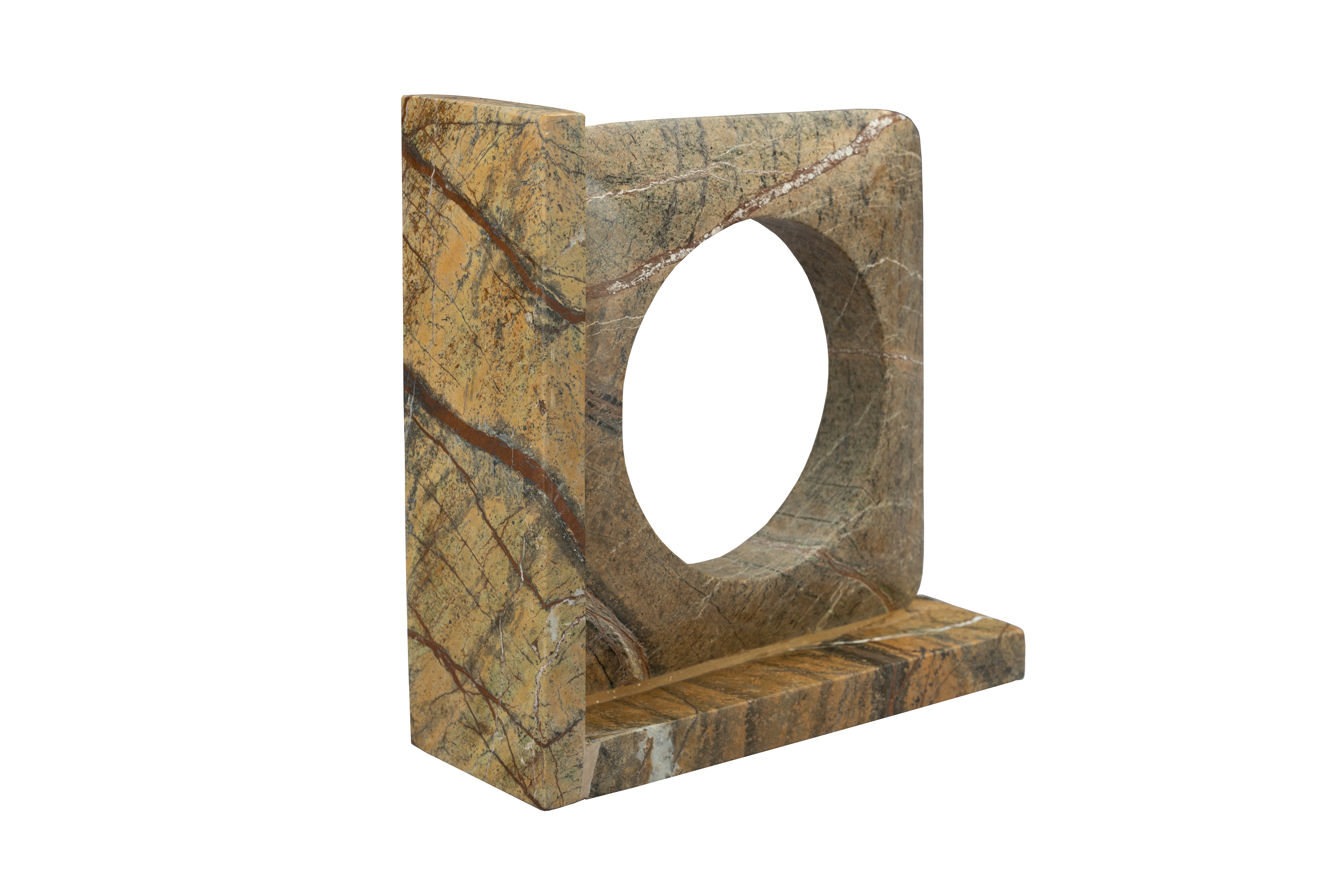 Dutchbone Set of 2 Satpura Brown Marble Book Ends