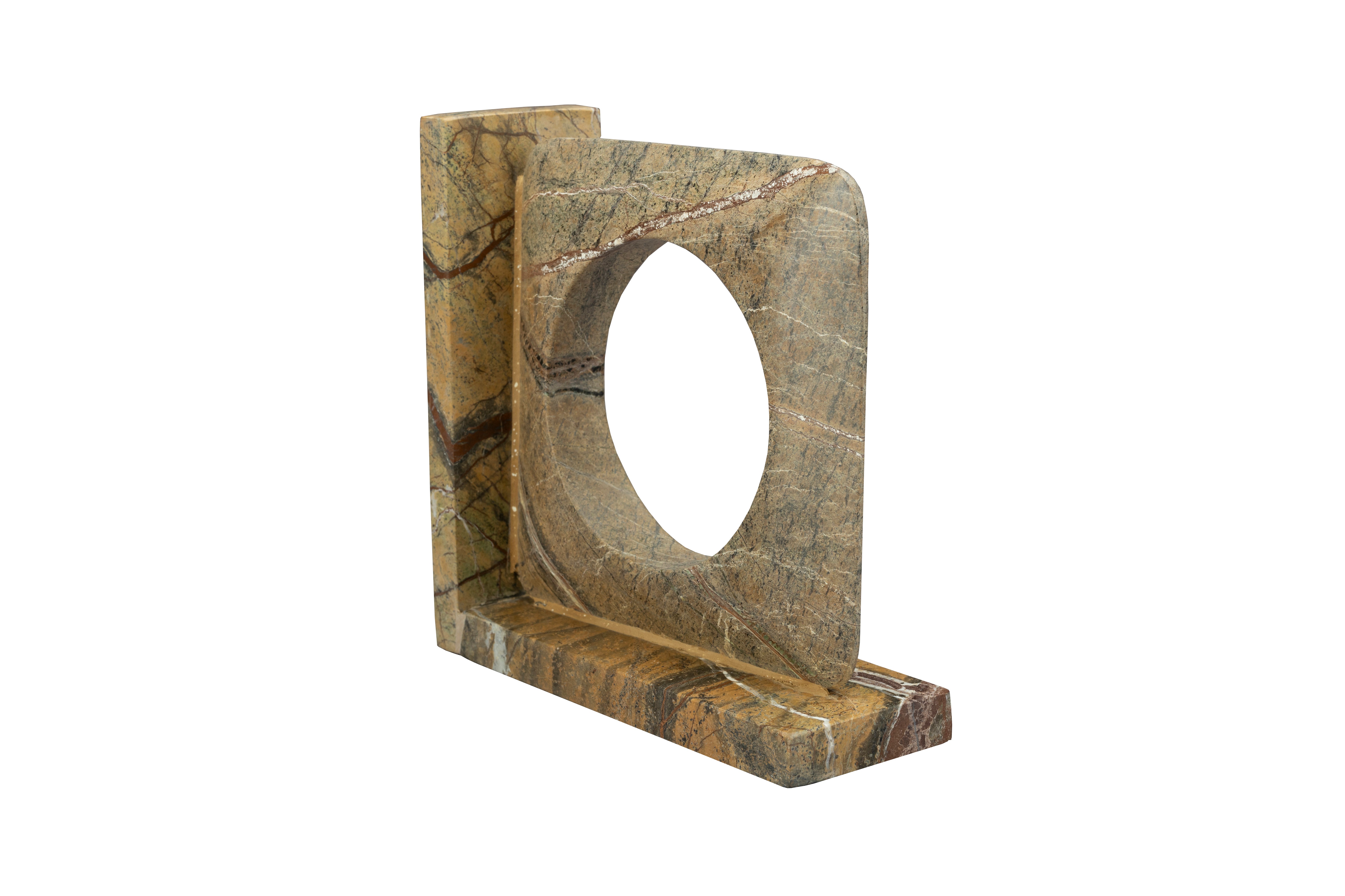 Dutchbone Set of 2 Satpura Brown Marble Book Ends