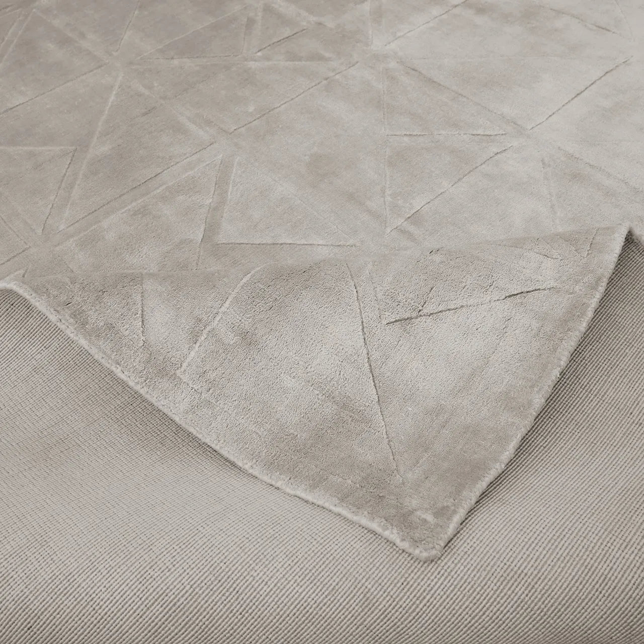Richmond Interiors Yuna Brushed Silk Beige Rectangle Rug Large