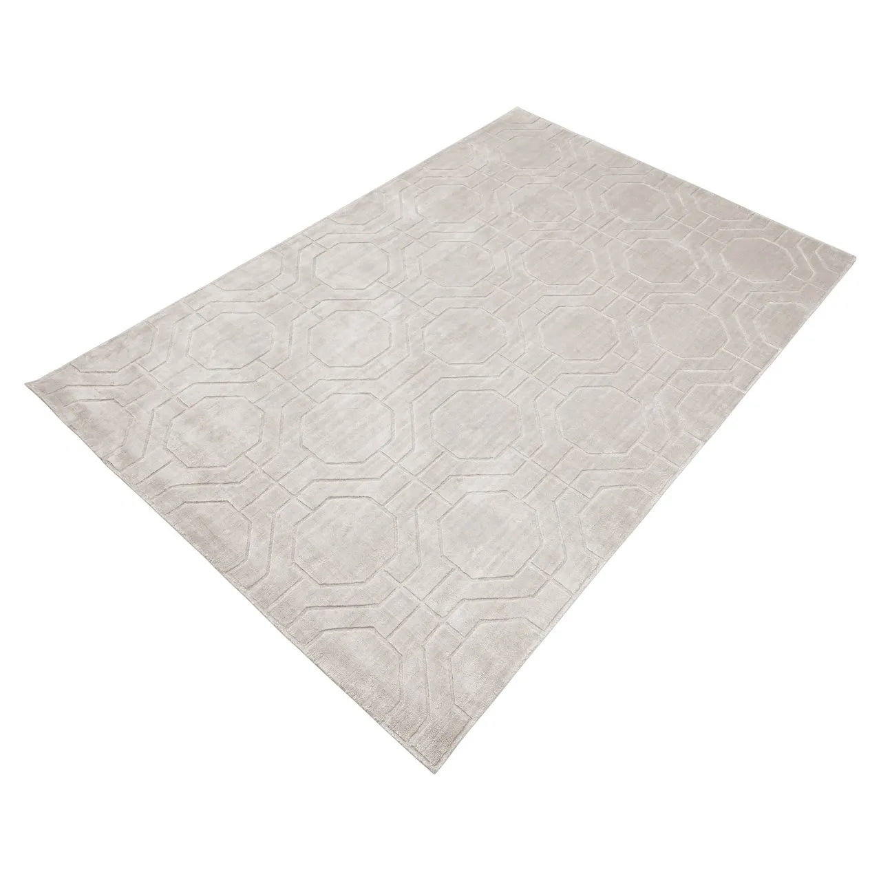 Richmond Interiors Flynn Brushed Silk Ivory Rectangle Rug Large