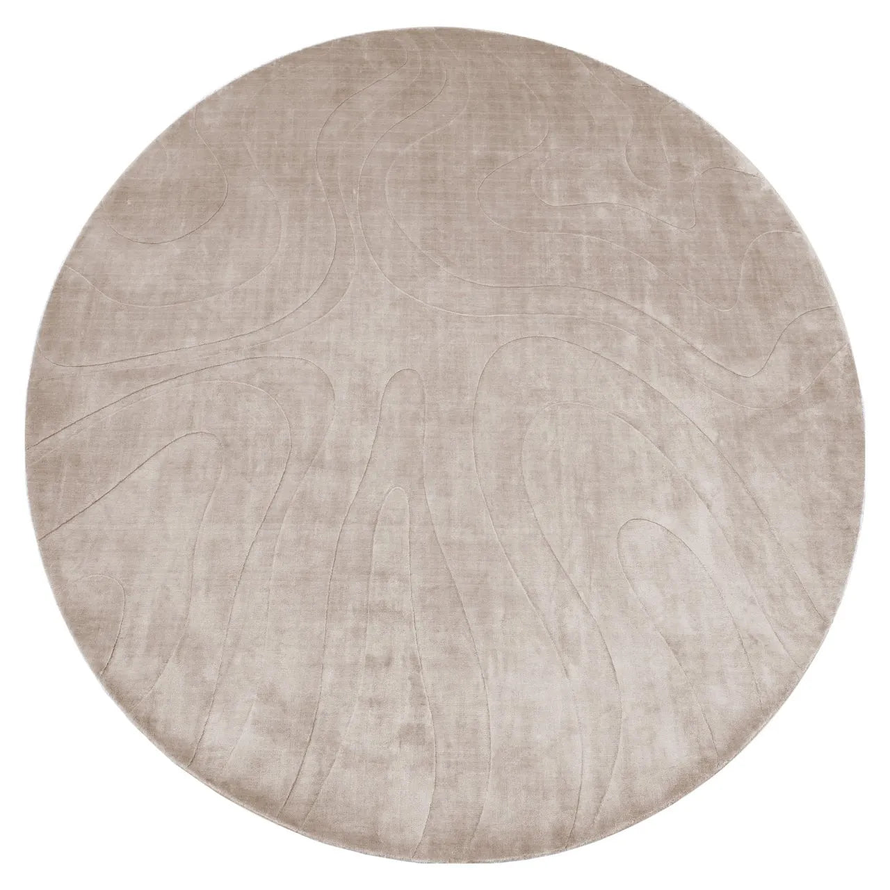Richmond Interiors Addison Beige Brushed Silk Round Rug Xl 260X260