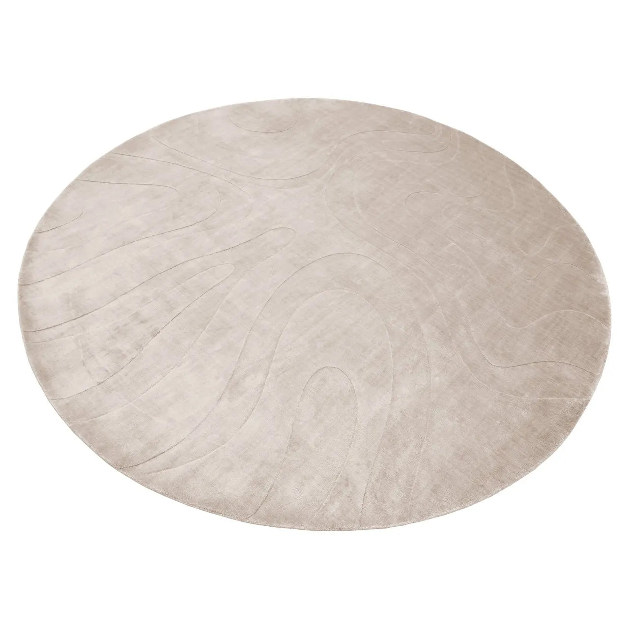 Richmond Interiors Addison Beige Brushed Silk Round Rug Xl 260X260
