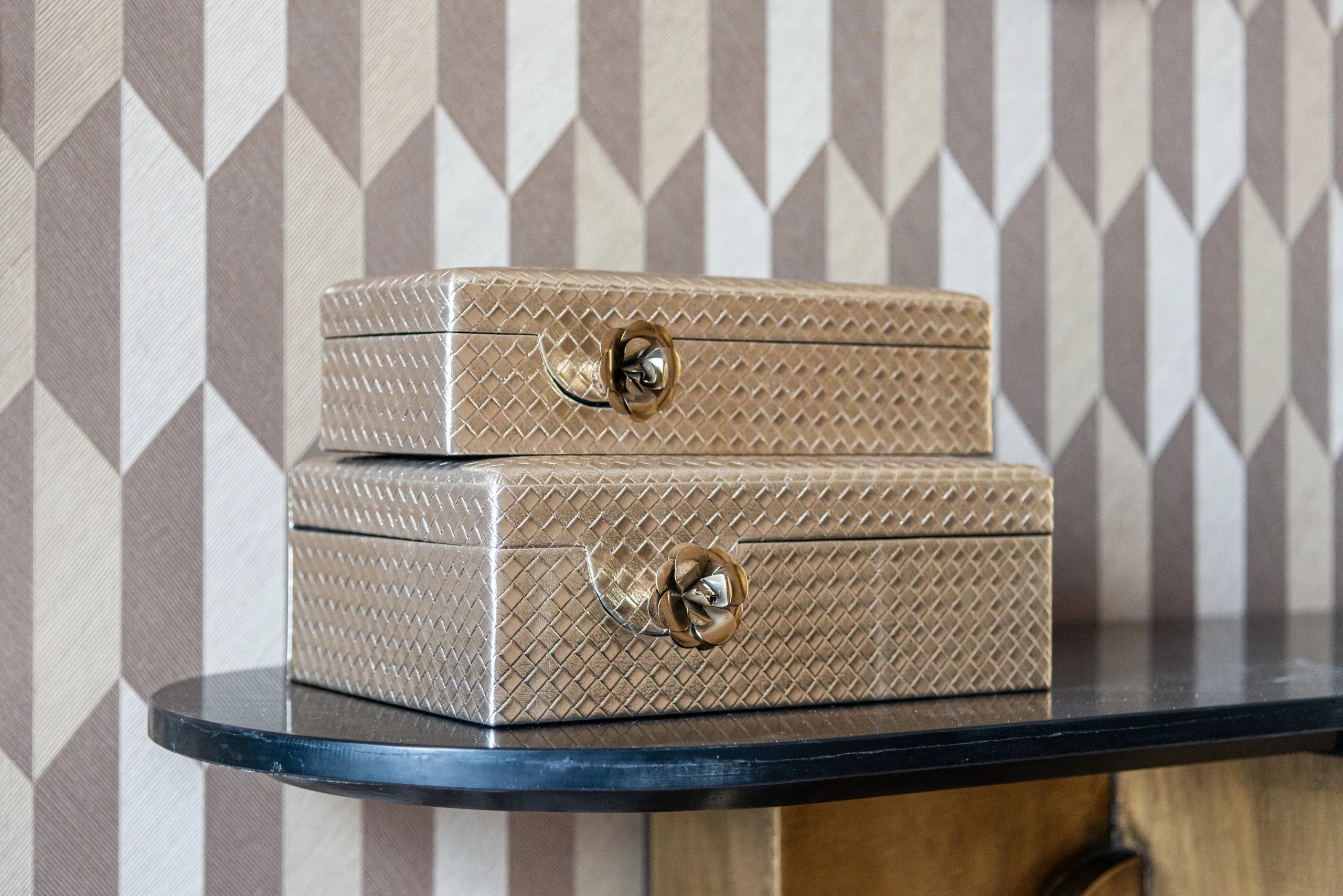 Richmond Interiors Trace Champagne Jewellery Box | Large