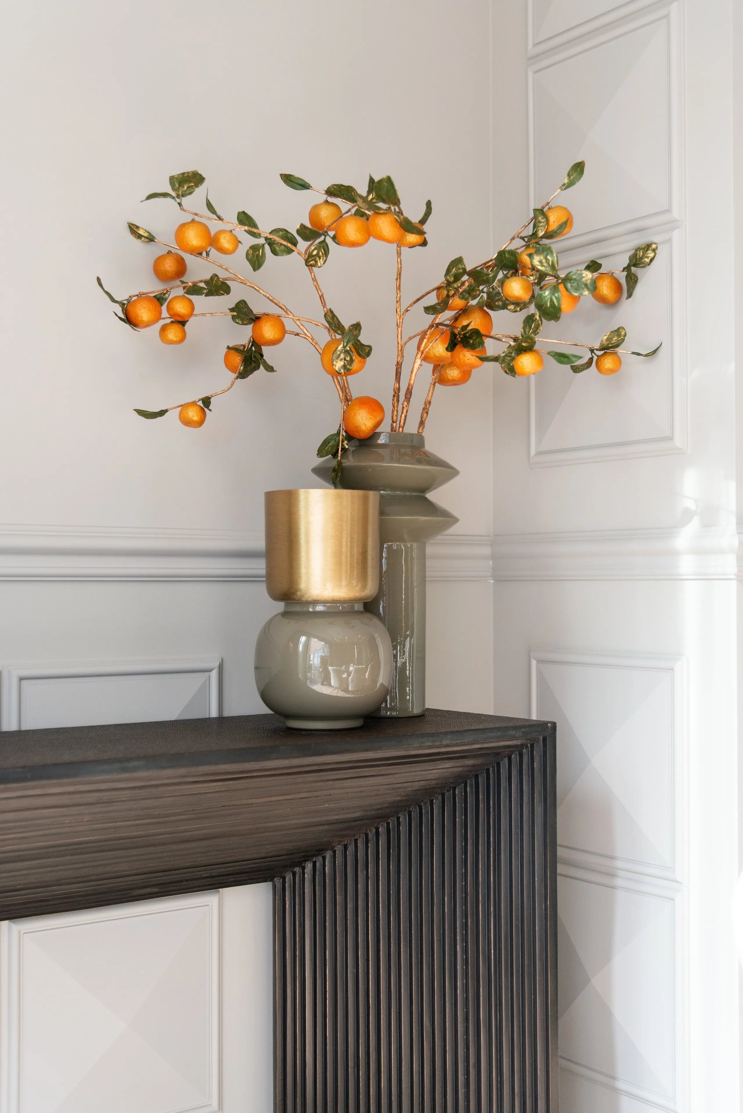 Richmond Interiors Flora Khaki Green Vase